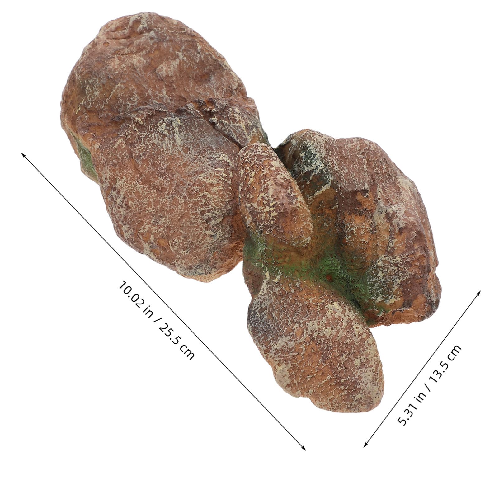 Yardwe Decorative Rocks for Aquarium Resin Mountain Landscape Fish Tank Rockery Set Hideout Cave