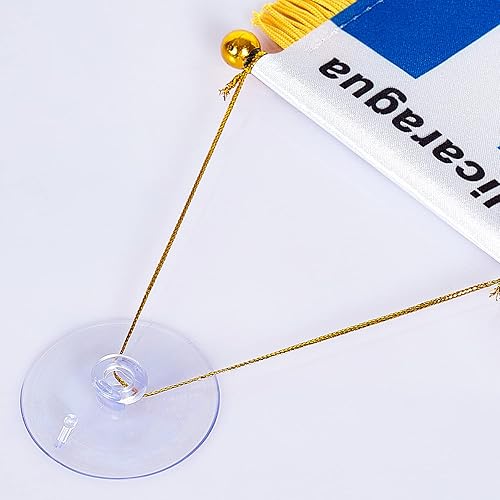 Miniatura 219 de ZXvZYT Bandera argentina colgante de ventana argentina de 3 x 5 pulgadas, mini banderas argentinas para decoración de espejo retrovisor, con ventosa