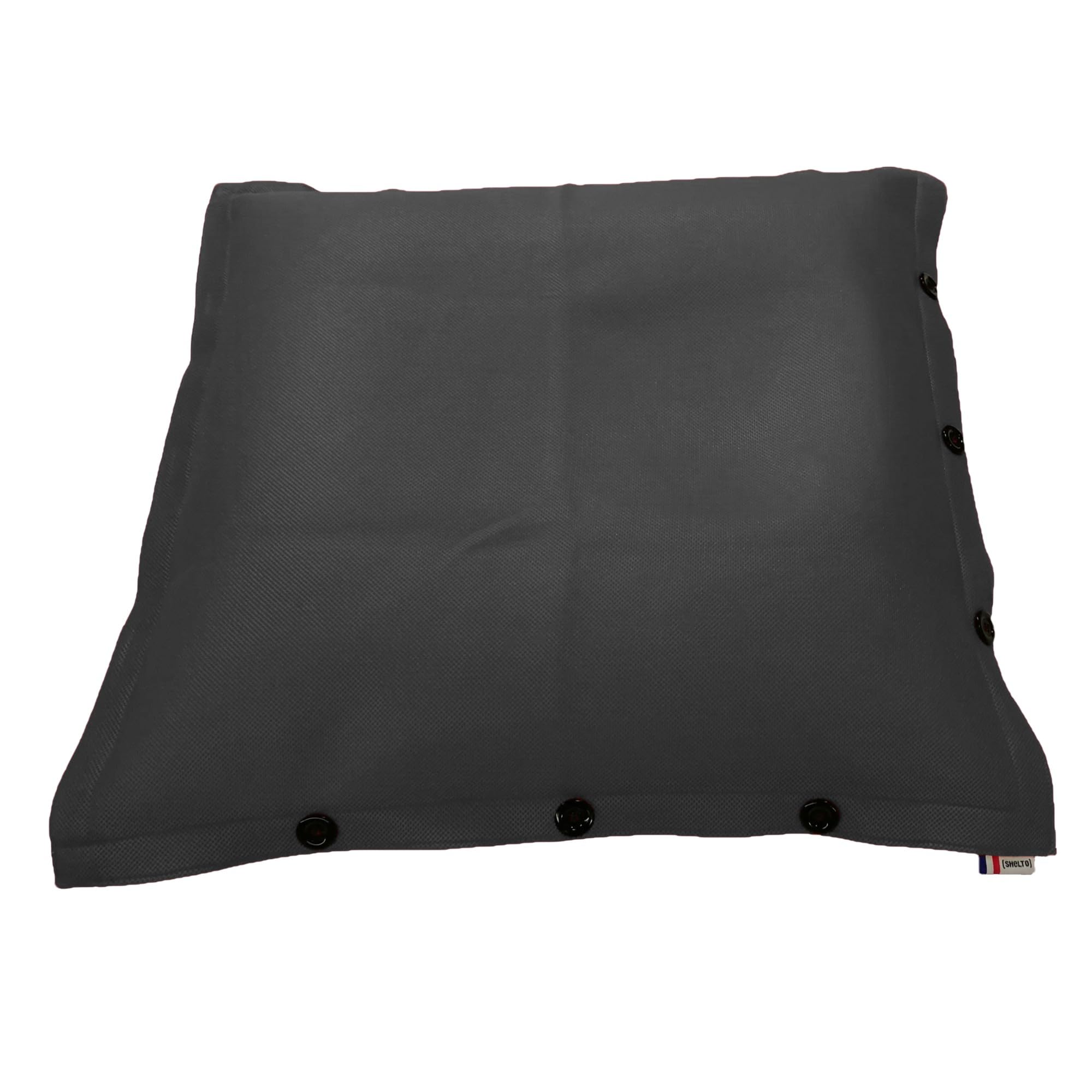 Pouf Géant Flottant Tissu Mesh3D Anthracite - 125 x 175 cm - Polyester - Piscine/Extérieur/Intérieur - Housse Lavable - Fabriqué en France