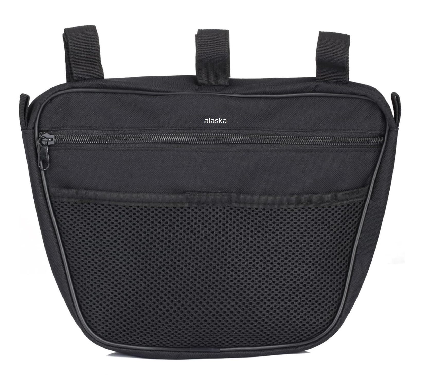 Alaska® Passenger Grab Handle Storage Bag, Phone Holder Storage Organizer Bag, Multi-Purpose Pouch Organizer Bag. Compatible with Mahindra Thar, Jeep Wrangler, JT Gladiator & Maruti Gypsy (Black)