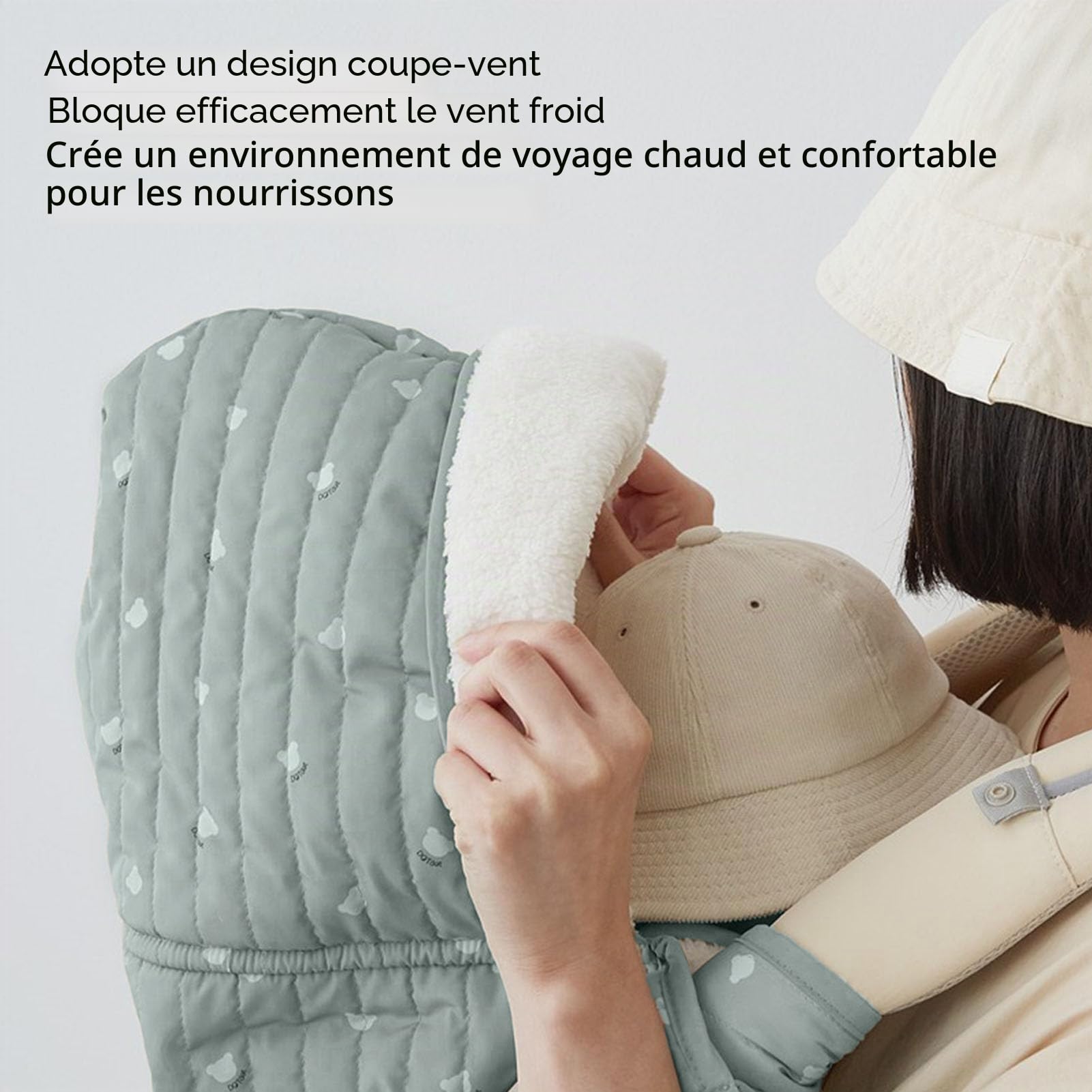 Couverture de porte-bébé Couvre-Poussette Universelle Blanchette de Poussette de Vent Enveloppe pour Quatre Saisons
