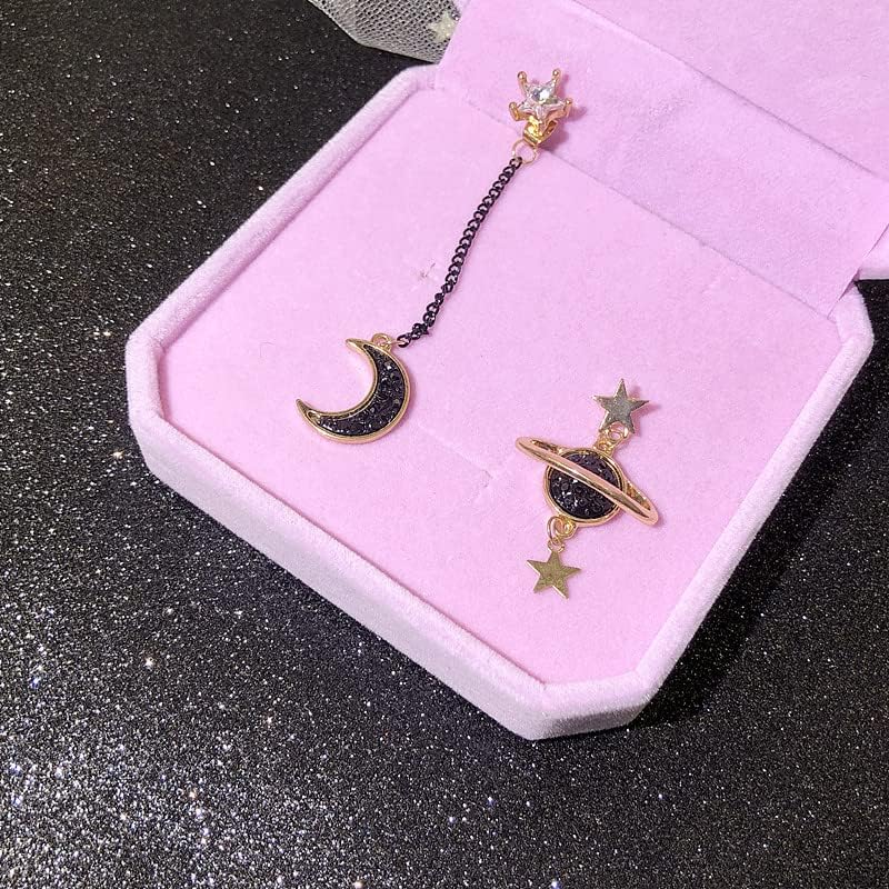 FEIFEI'S BOW Women Star Moon Fashion Jewellery Gold Silver Plated Bling Stud Earrings with Crystal Allergy Free - Image 4