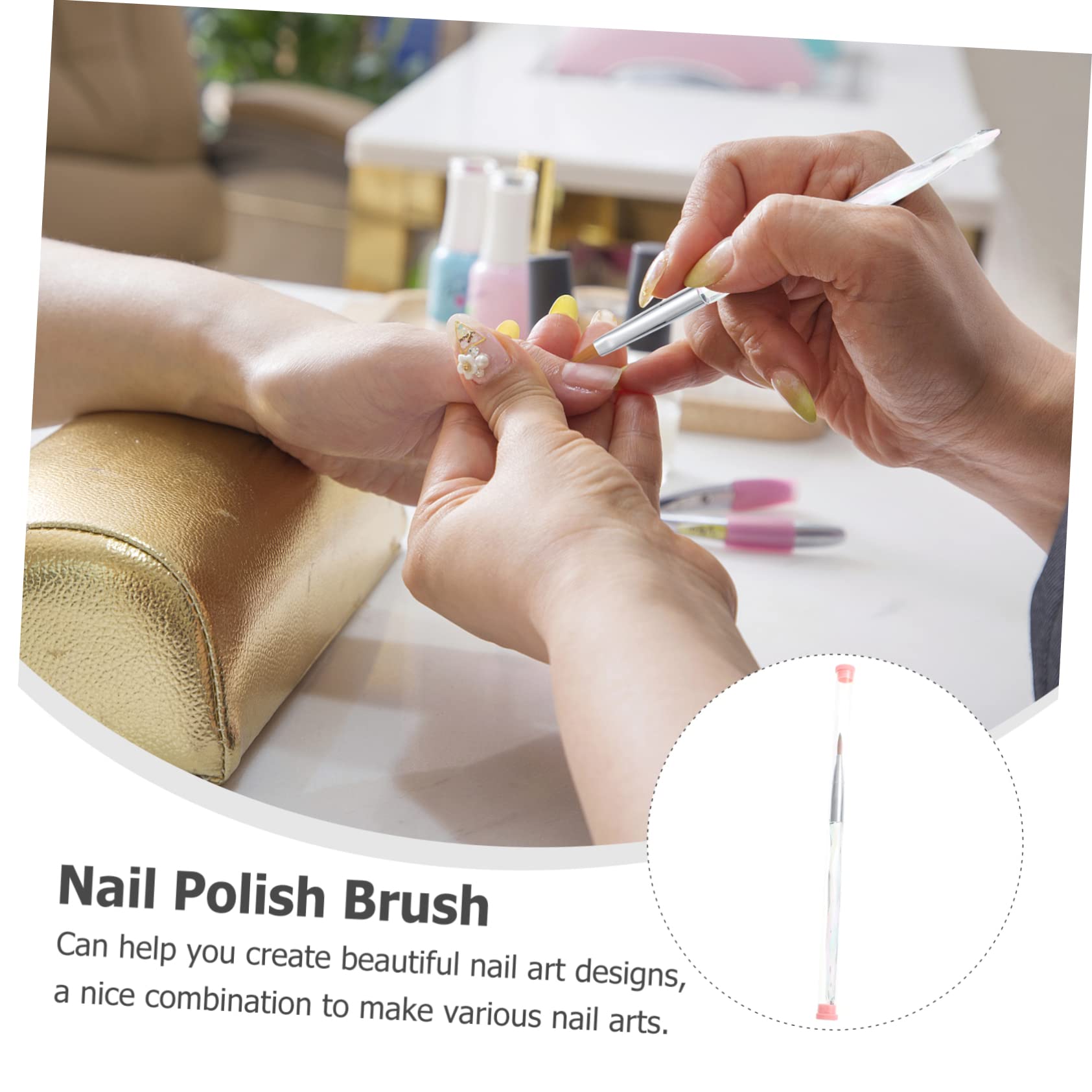 FRCOLOR 3 Pezzi Di Strumenti Pratici Per Manicure Pennello Per Nail Art Pennello Per Gel Per Unghie Per Pittura E Decorazione Delle Unghie