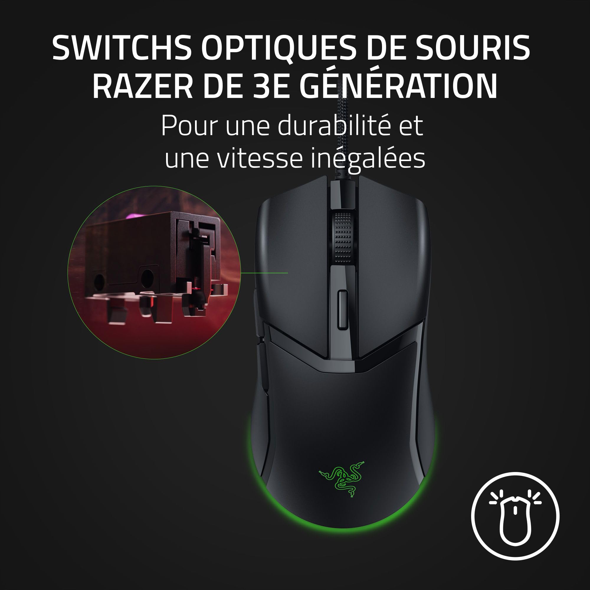 Razer Cobra Wired Gaming Mouse with Chroma RGB (57g Lightweight Design, 3rd Gen Optical Mouse Switches, with Under-Mouse Ligh - 4