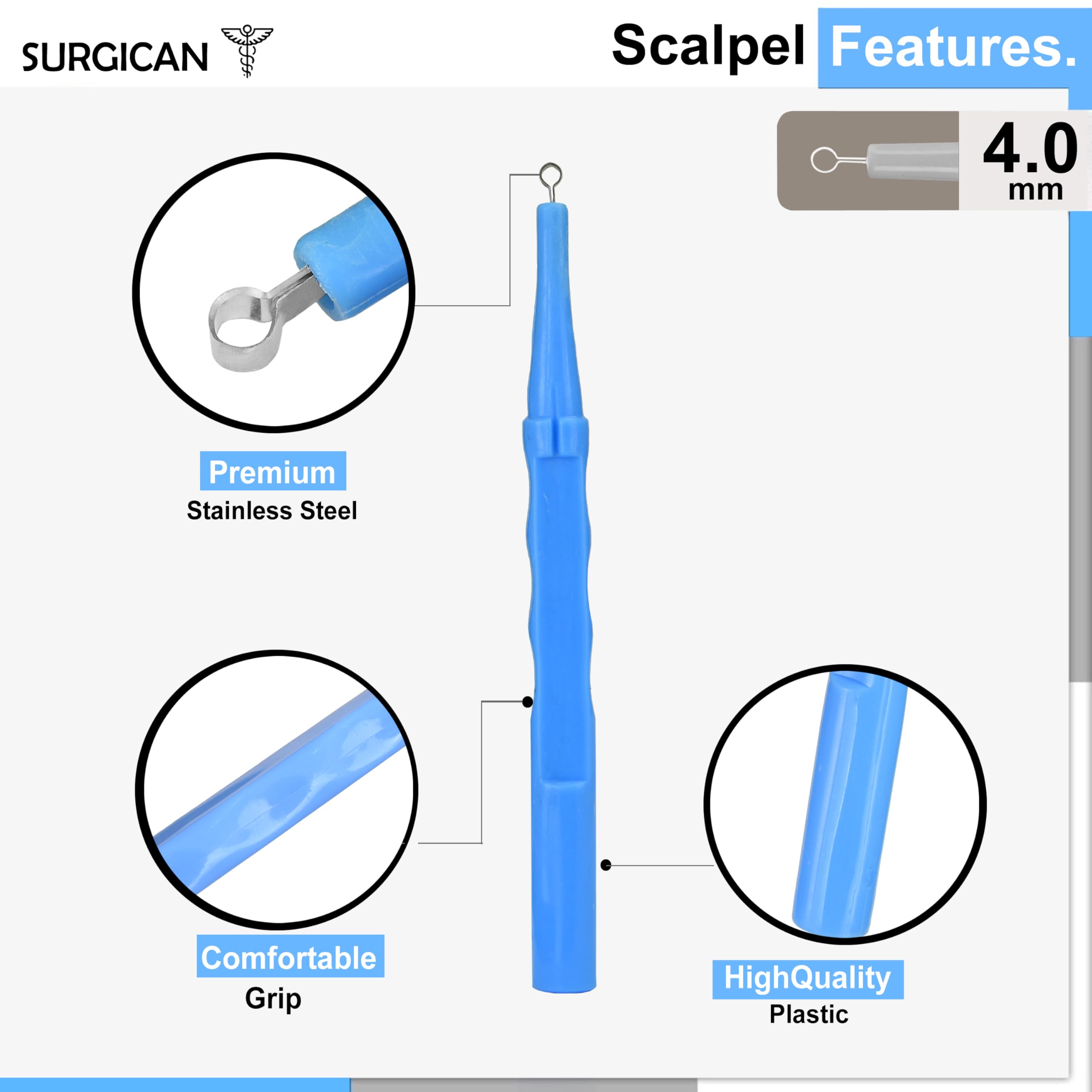 SURGICAN Sterile Disposable Dermal Curettes, Easy Peel Packing - Box of 10 - New and Improved (4 mm [Pack of 10]) — Amazon image 3