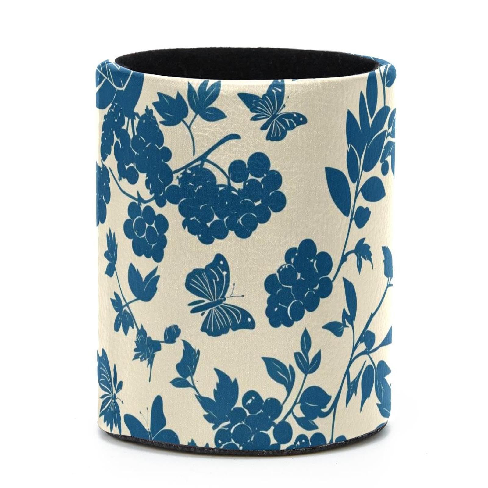 VAPOKF Round Pencil Holders for Desk, Artistic Leaves Pen Holders Pen Pot Makeup Brushes Storage Desktop Stationery Supplies Organiser for Home Office