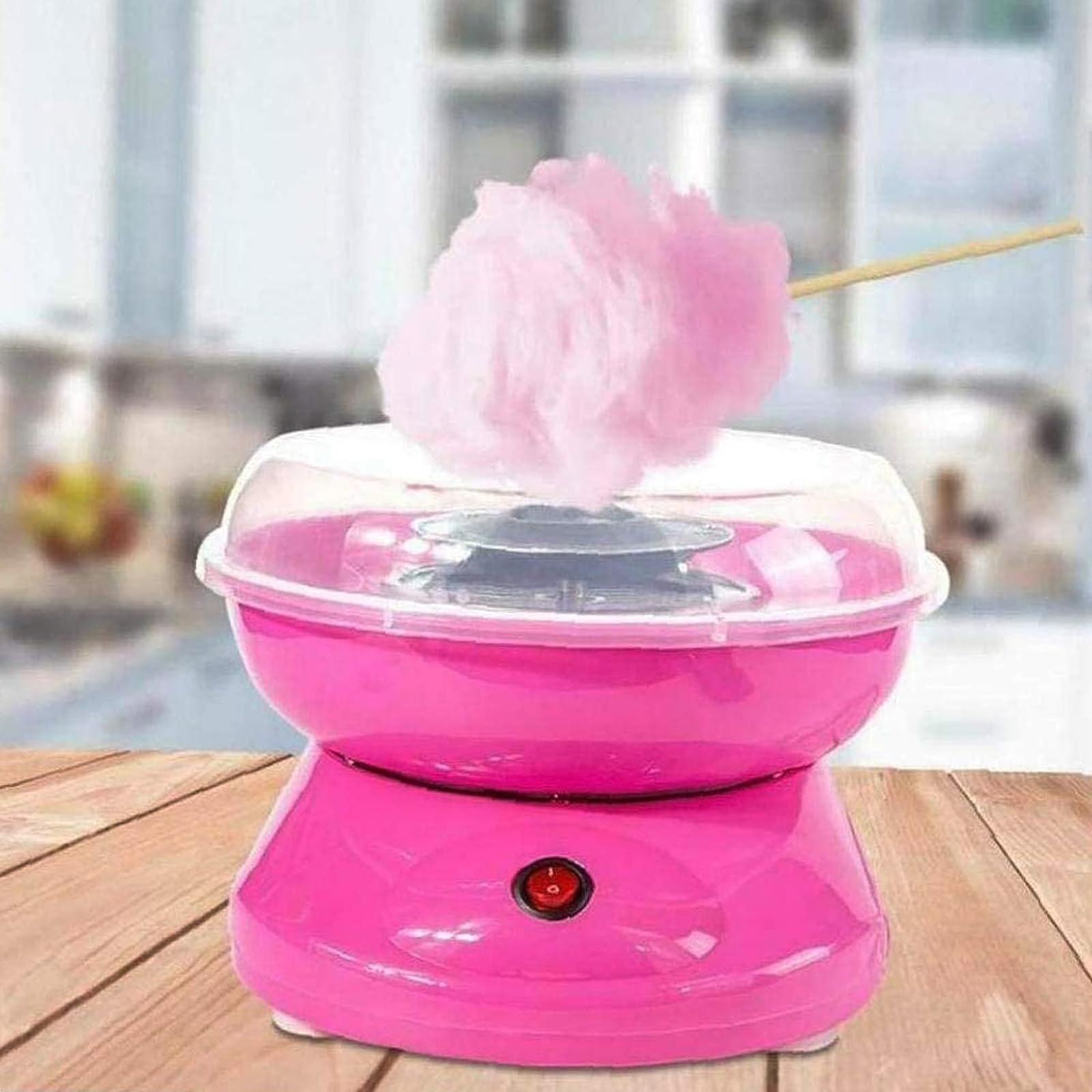 CUSMA Mini Máquina De Algodón De Azúcar, Máquina Eléctrica De Hilo De Azúcar De Algodón De 500W, Regalo Dulce para Fiestas De Niños En El Hogar,Rojo