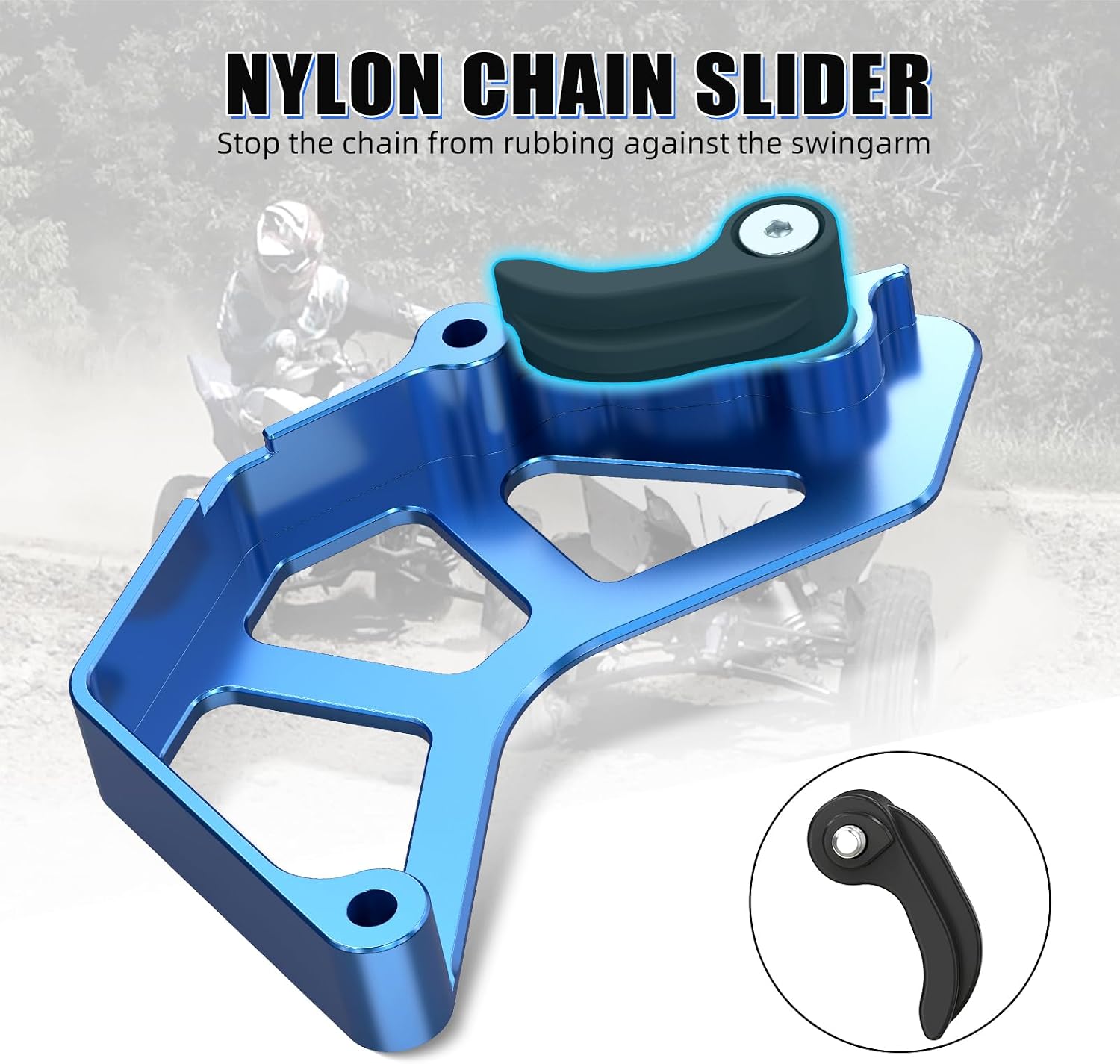 NICECNC Sprocket Guard Chain Guide Compatible with Yamaha Raptor 700 2006-2026, Raptor 700R 2009-2026, Raptor 700R SE 2014-2026, Replacement for 1S3-15421-00-00, Blue