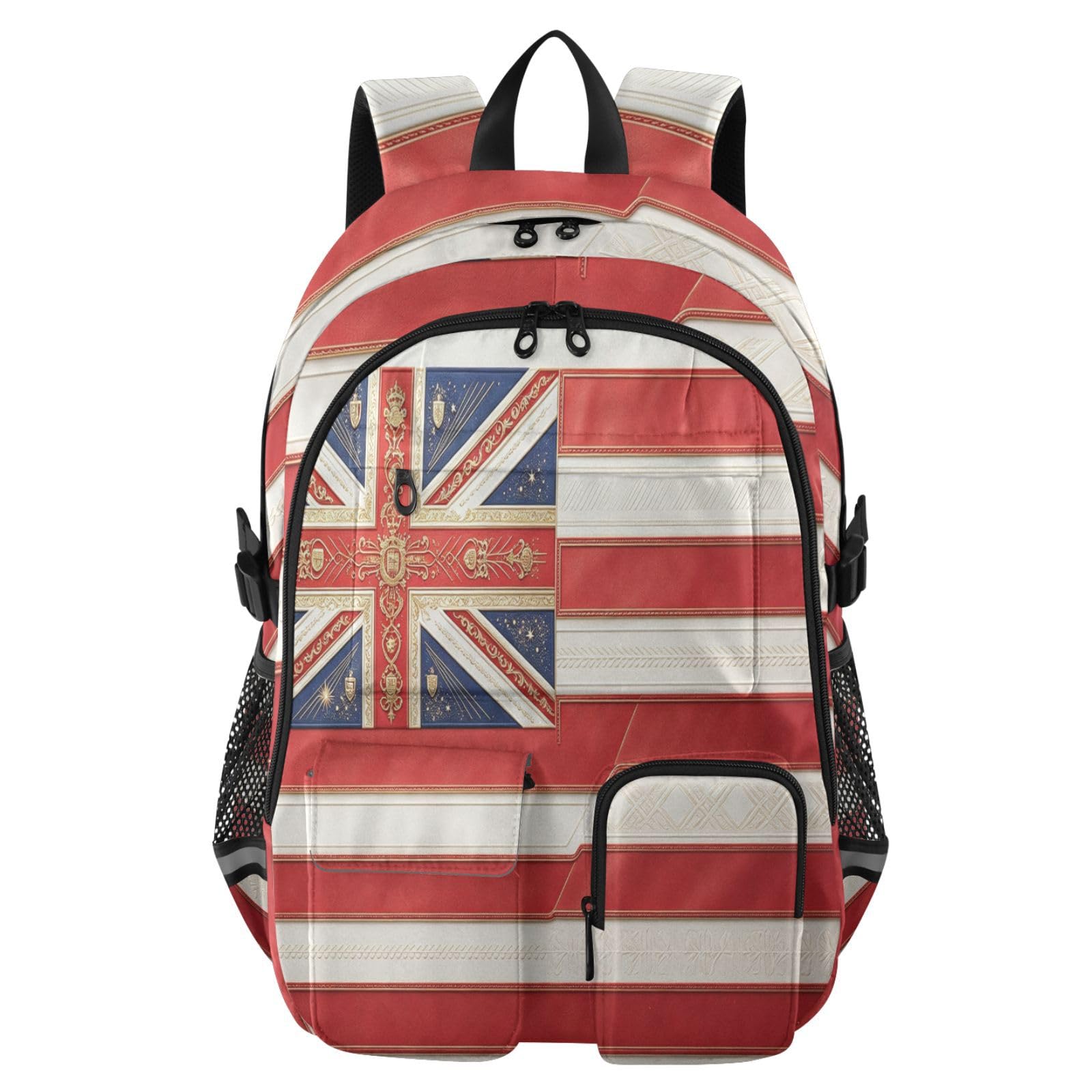 Miqi Rucksack mit mehreren Taschen für Schule, Reisen, Outdoor, Uni, 44,5 cm (17,5 Zoll) Laptop-Rucksack für Damen und Herren, Rot