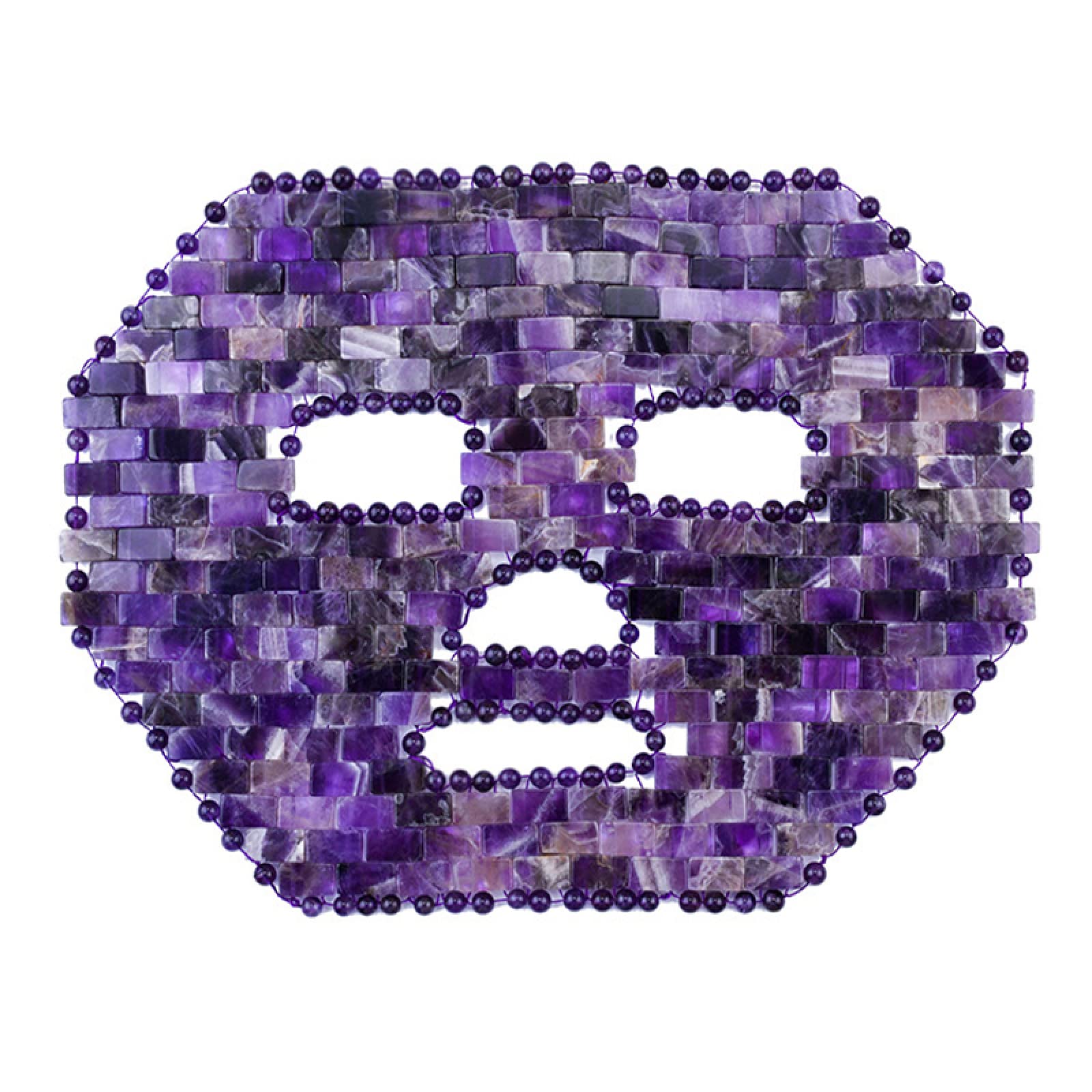 Jade-Gesichtsmaske, Naturstein-Kristallmasken, kaltes Auge, Gesichts-SPA-, Schönheits-Hautpflege-Werkzeuge, Opalit-Maske, Voller Textur(Color:Amethyst Mask)