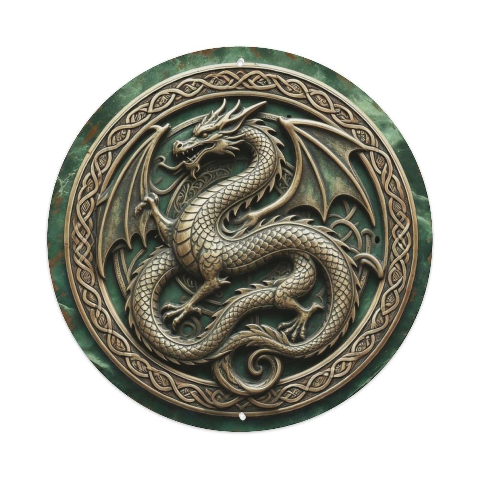 Lvalogy Style Celtic Dragon Knotwork Metal Tin Sign Plaque