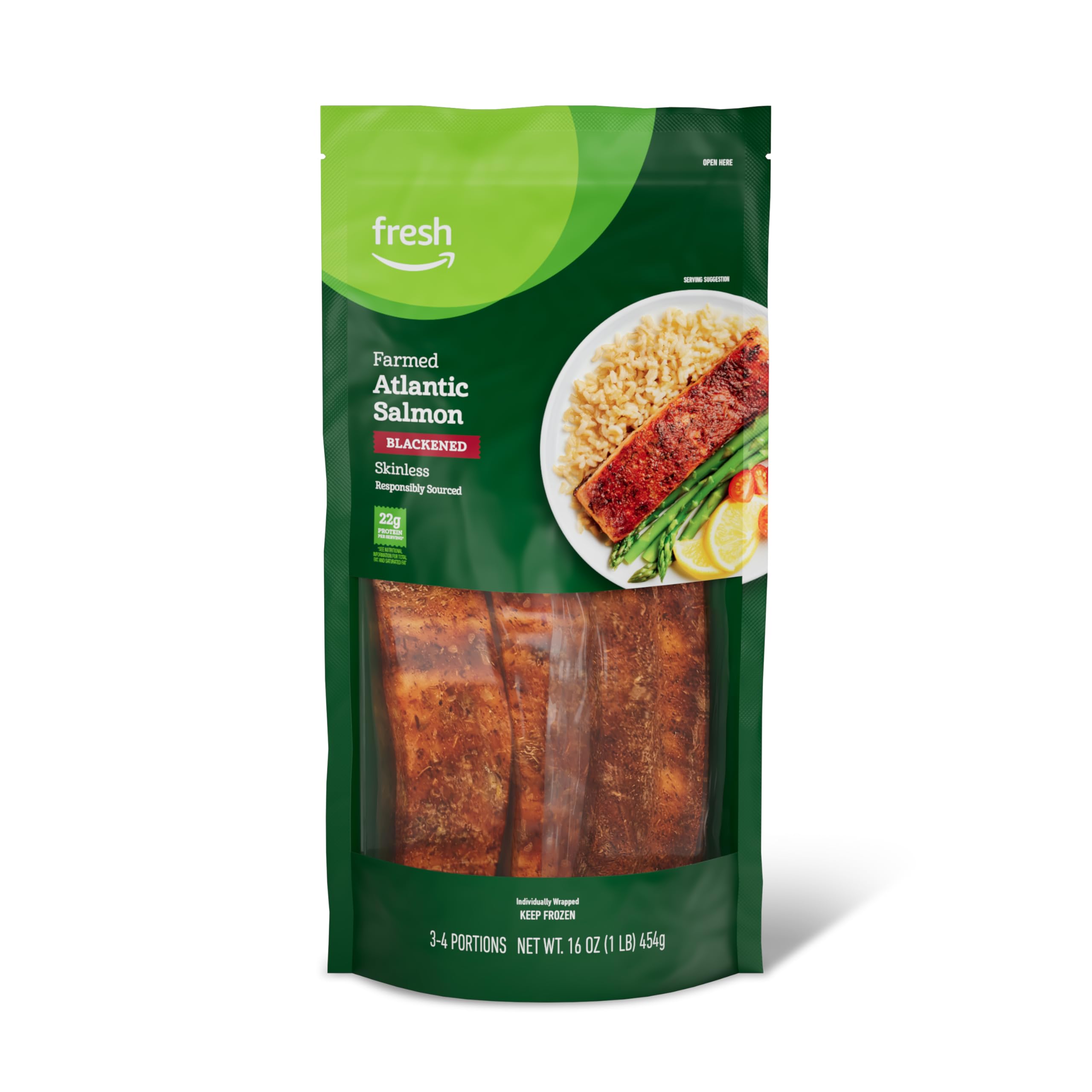 Amazon.com: Amazon Grocery, Farmed Atlantic Salmon, Blackened