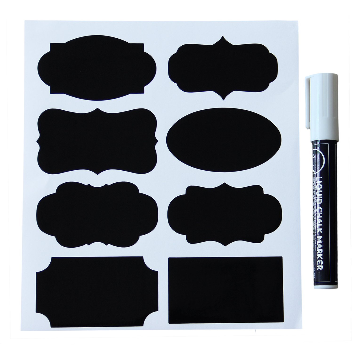 ONLY TILL STOCKS LASTS! on 5 STAR Rated Chalkboard Label Stickers (40) with 8 Unique Sticker Designs per sheet + Chalkboard Marker Pen - Cheapest Set Available on AMZ - BUY NOW BEFORE IT'S TOO LATE!
