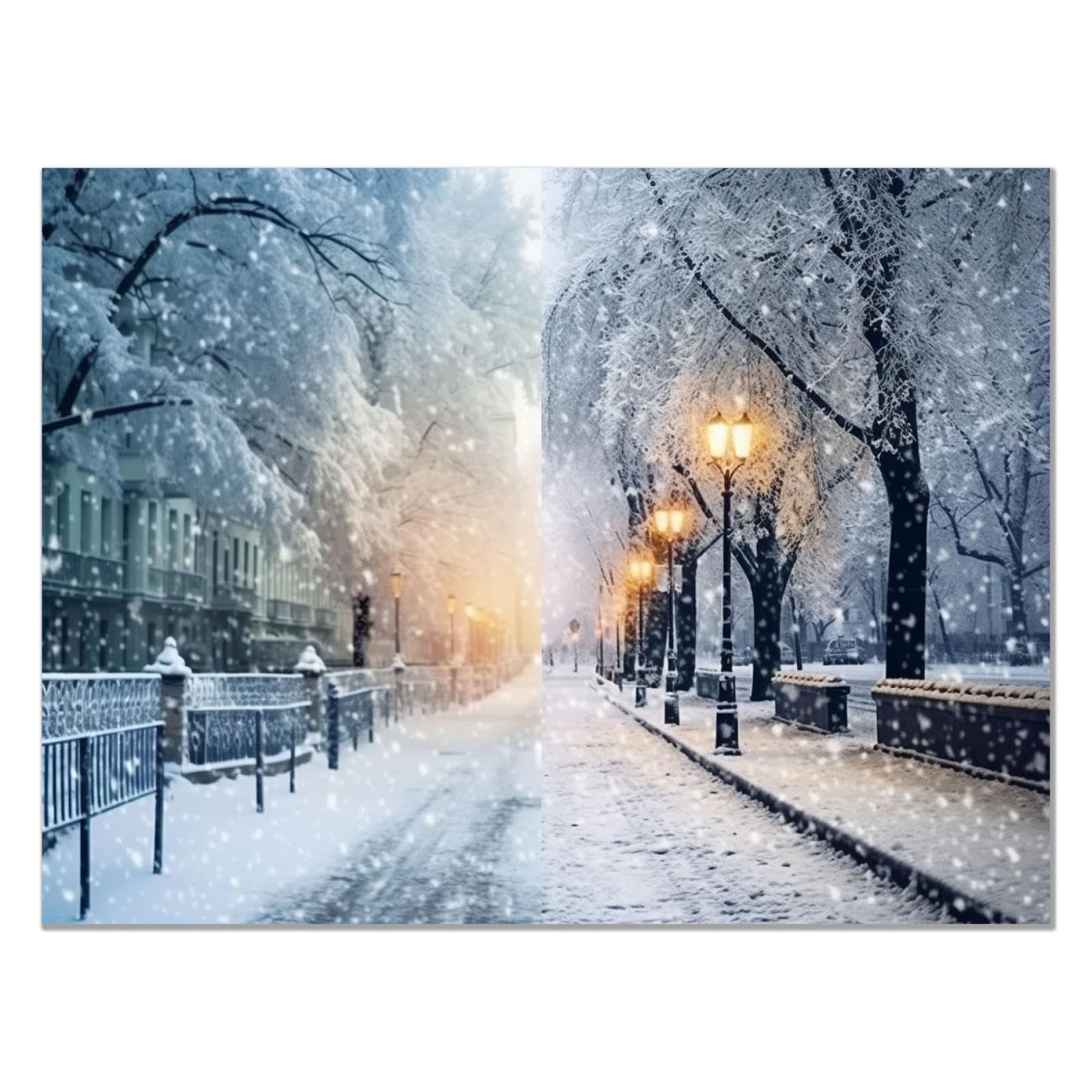 JOSUE Winter Landscape Snow Forest Canvas Wall Art For Living Room, Snow Covered Trees White,orange Poster Room Decor For Gallery Living Room Bedroom Bathroom Wall Decor -20x30cm Unframed โ image 1