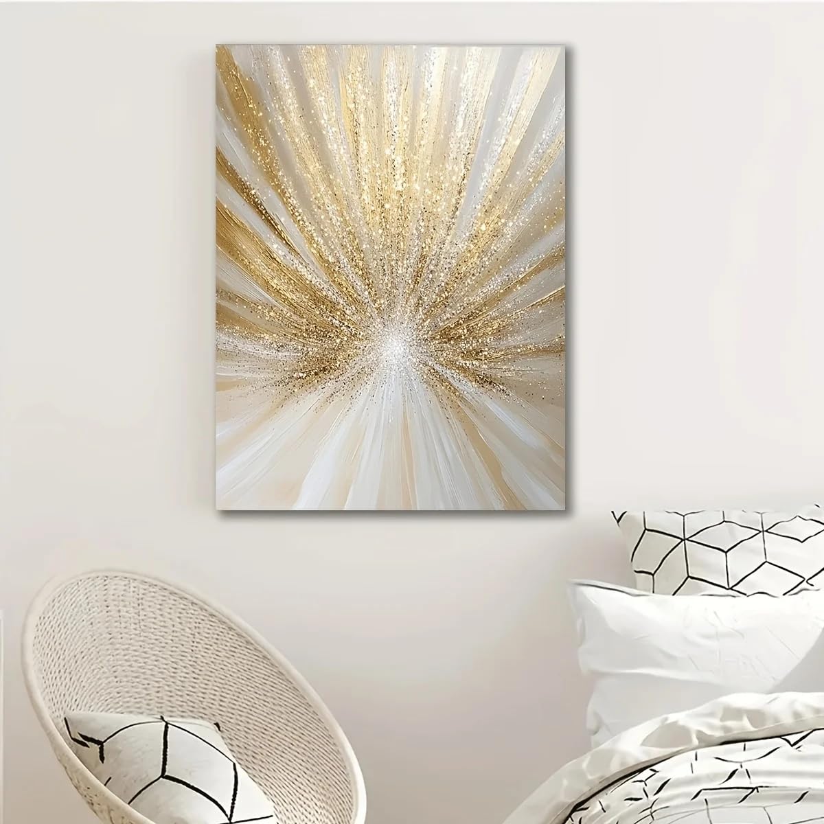 LTjiajuypd Canvas Prints Abstract Golden Glitter Wall Art, Modern For Living Room Decortion(30x60cm)