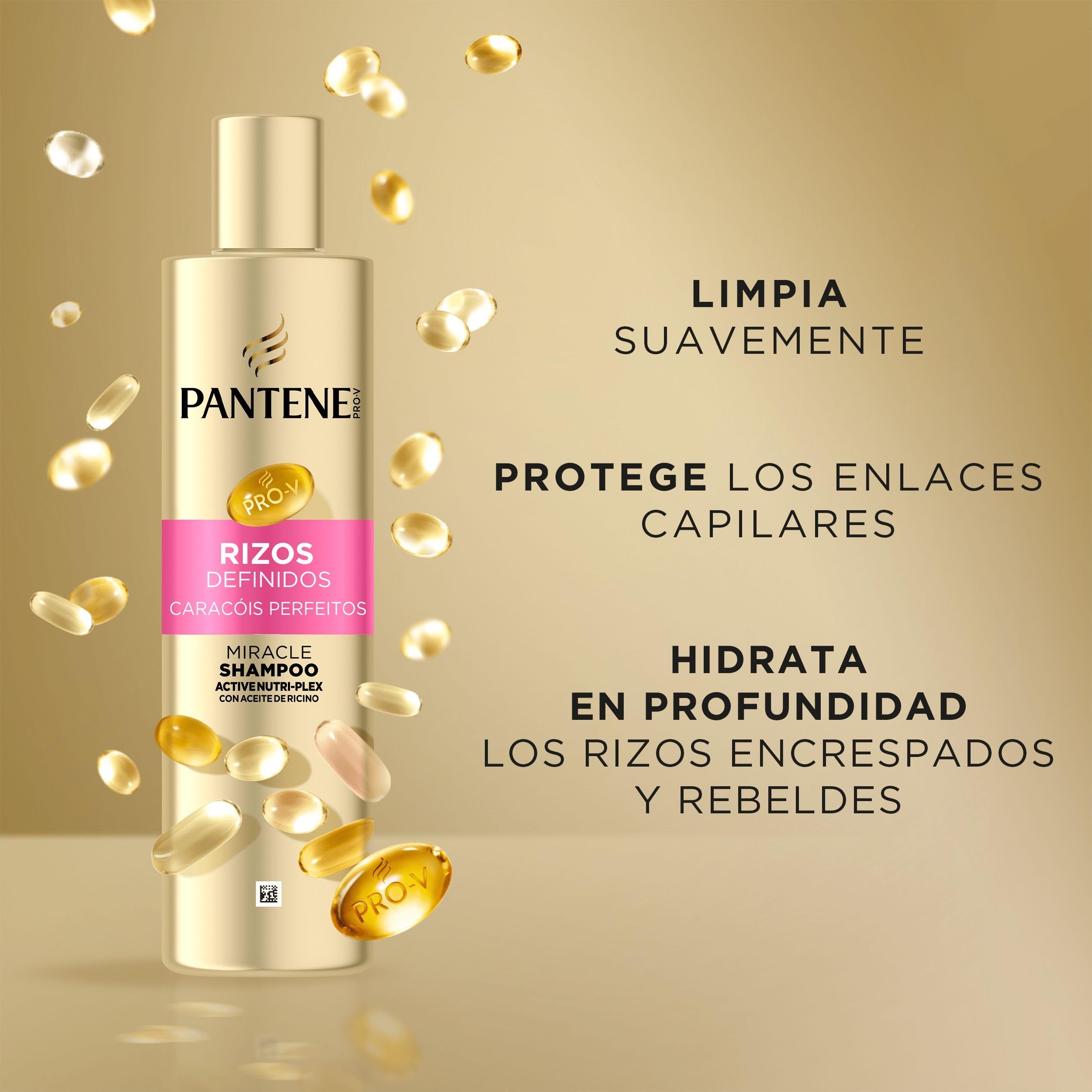 Pantene Rizos Definidos Champú Miracle 250ml, Mascarilla 300ml, Acondicionador 3MM 220ml, Moldeador De Rizos 145ml,