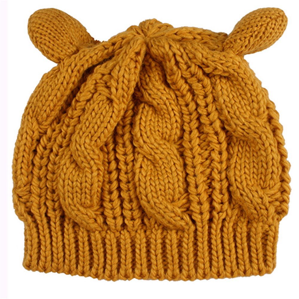 Cute beanie unisexe chaud et extensible en forme d'oreilles de chat