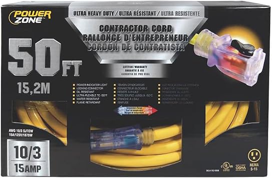 Cord Ext 10/3 Sjtow X 50ft Yel