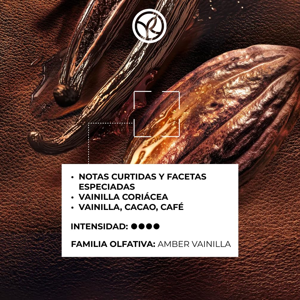 Yves Rocher Eau de Parfum para Mujeres Cuir de Nuit PLEINES NATURES 100 ml | Perfumes para Mujer Vainilla Ámbar Intenso – Notas de Vainilla, Cacao y Café – Aromas Cálidos y Gourmand – Idea de Regalo