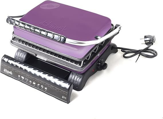 REGRON Dökümix Ultra Plus Organik Demir Döküm Izgara& Tost Makinası LİLA Izgara Aparatlı,Fırçalı,Yağdanlık