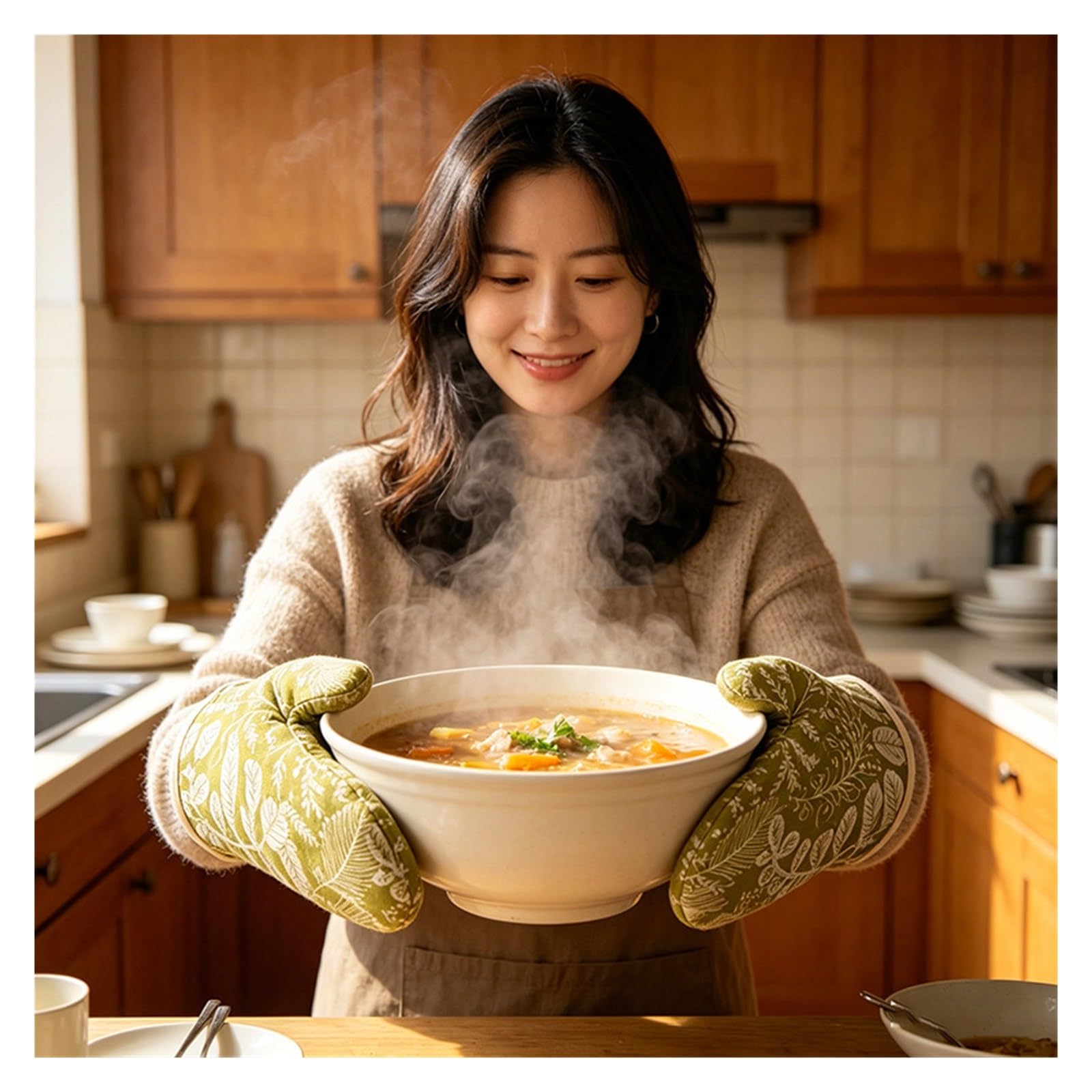 1 Paire De Gants Isolants en Coton Épais pour Cuisine