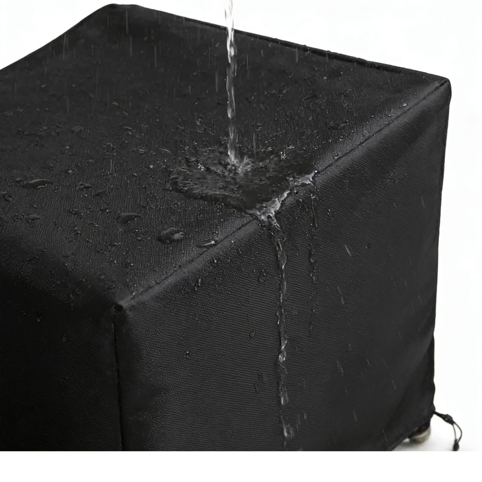 Lot de 4 Housses de Meubles de Jardin en Tissu Oxford Imperméable pour Table et Chaises en Rotin, Protection Contre la Pluie, la Neige et la Poussière (noir 200D)
