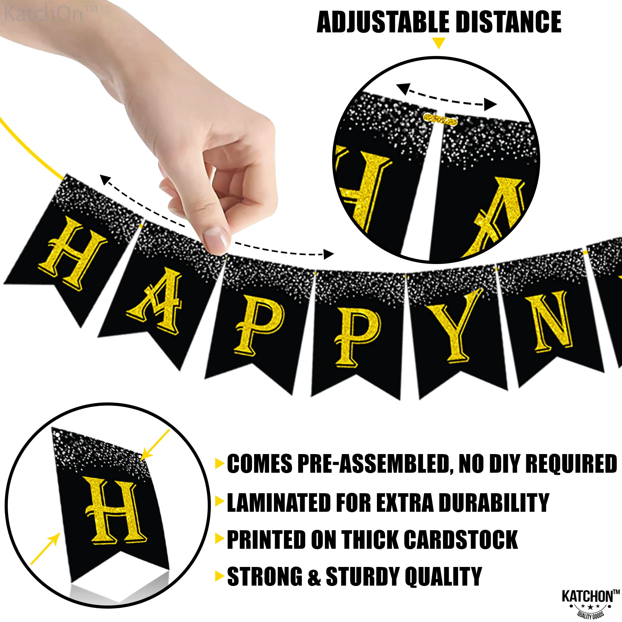 Snapklik.com : Glitter Happy New Year Banner 2025 - Large 10 Feet, No ...