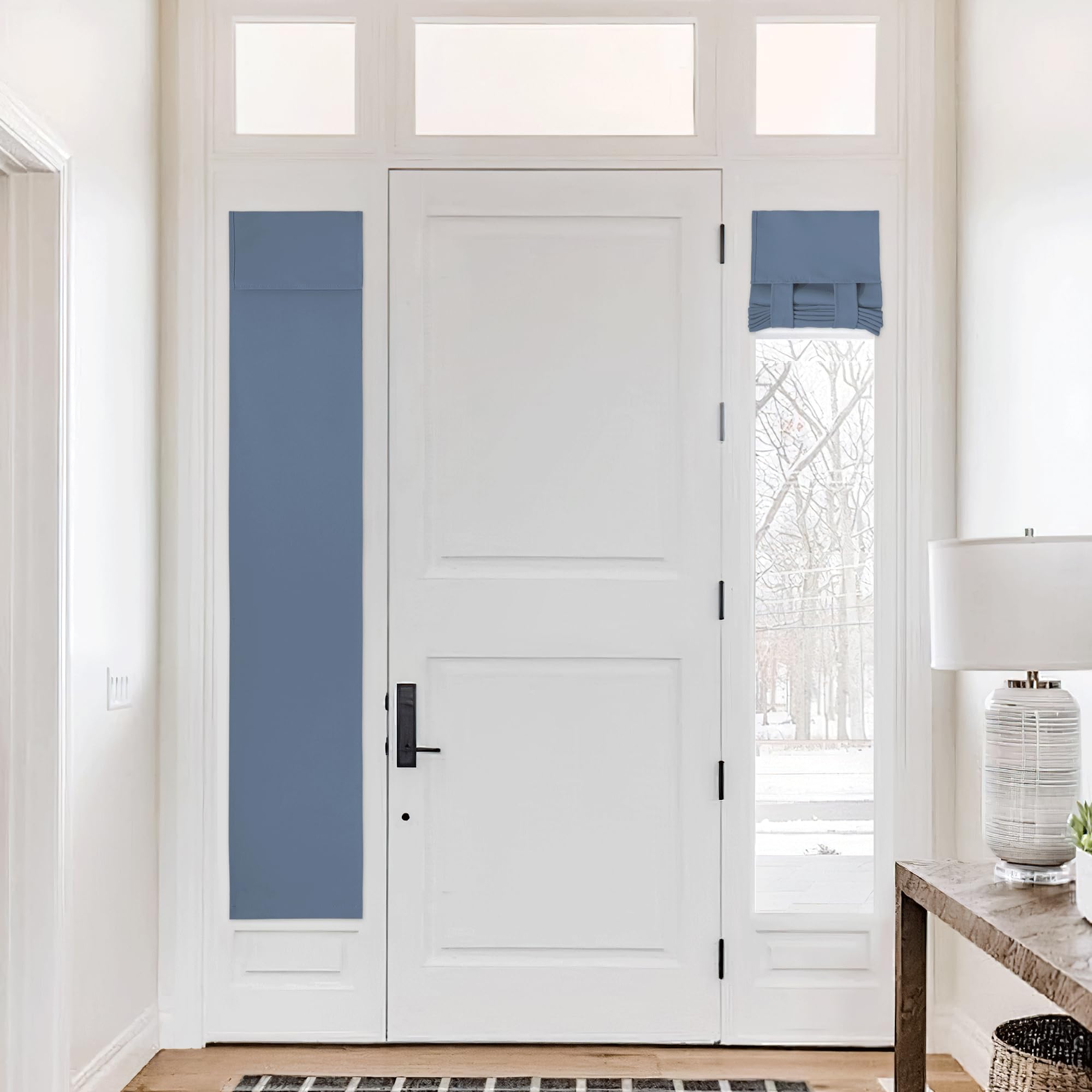 NICETOWN Front Door Side Window Curtain for Kitchen, Farmhouse Style Front Back Door Window Shade for Living Room, Thermal Insulated Privacy Tie Up