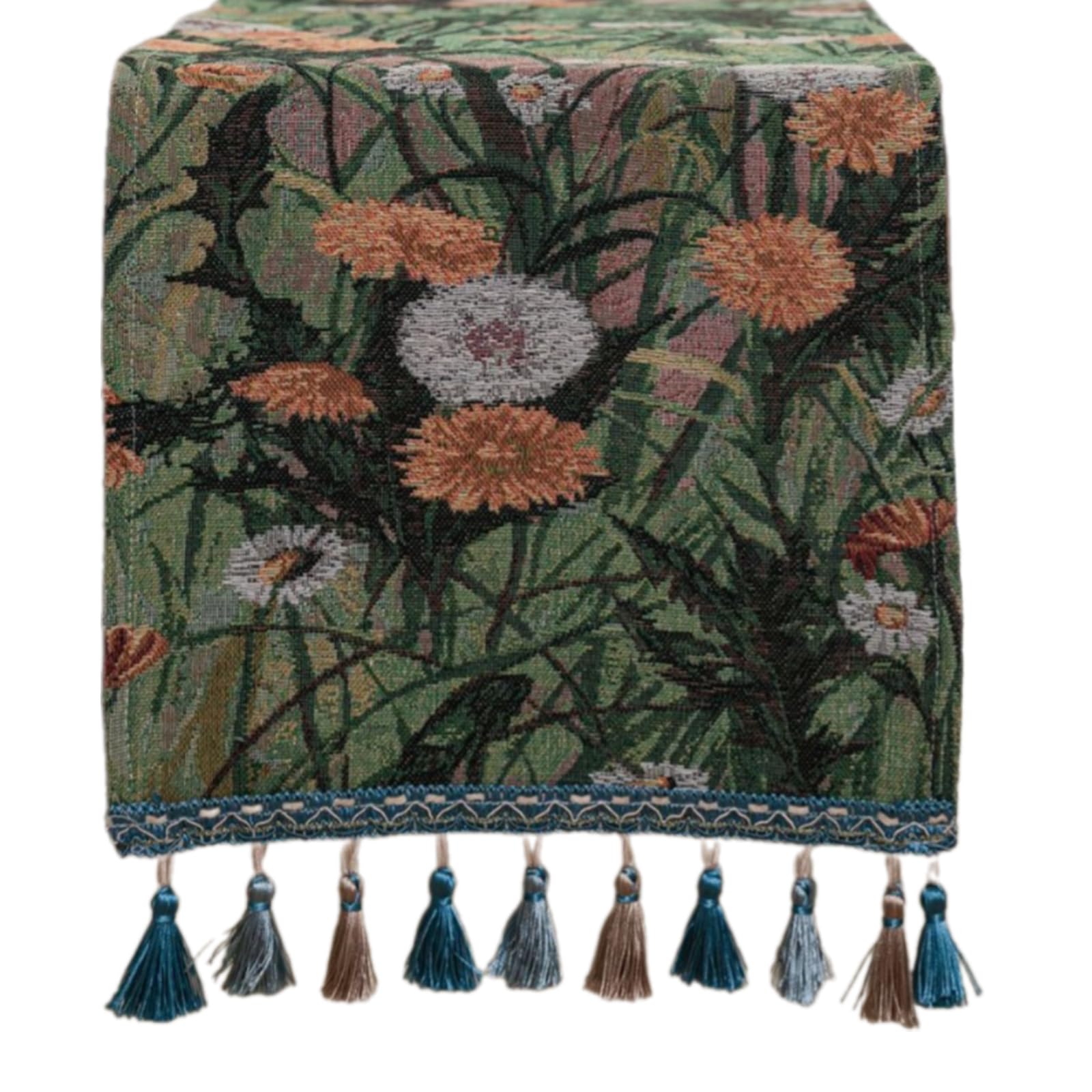 Carotoe Nn Vintaged Tableloth Table Runner With Unique Tassels Detailing For Wedding Decoration Party And Everyday Use Wedding Table Runner