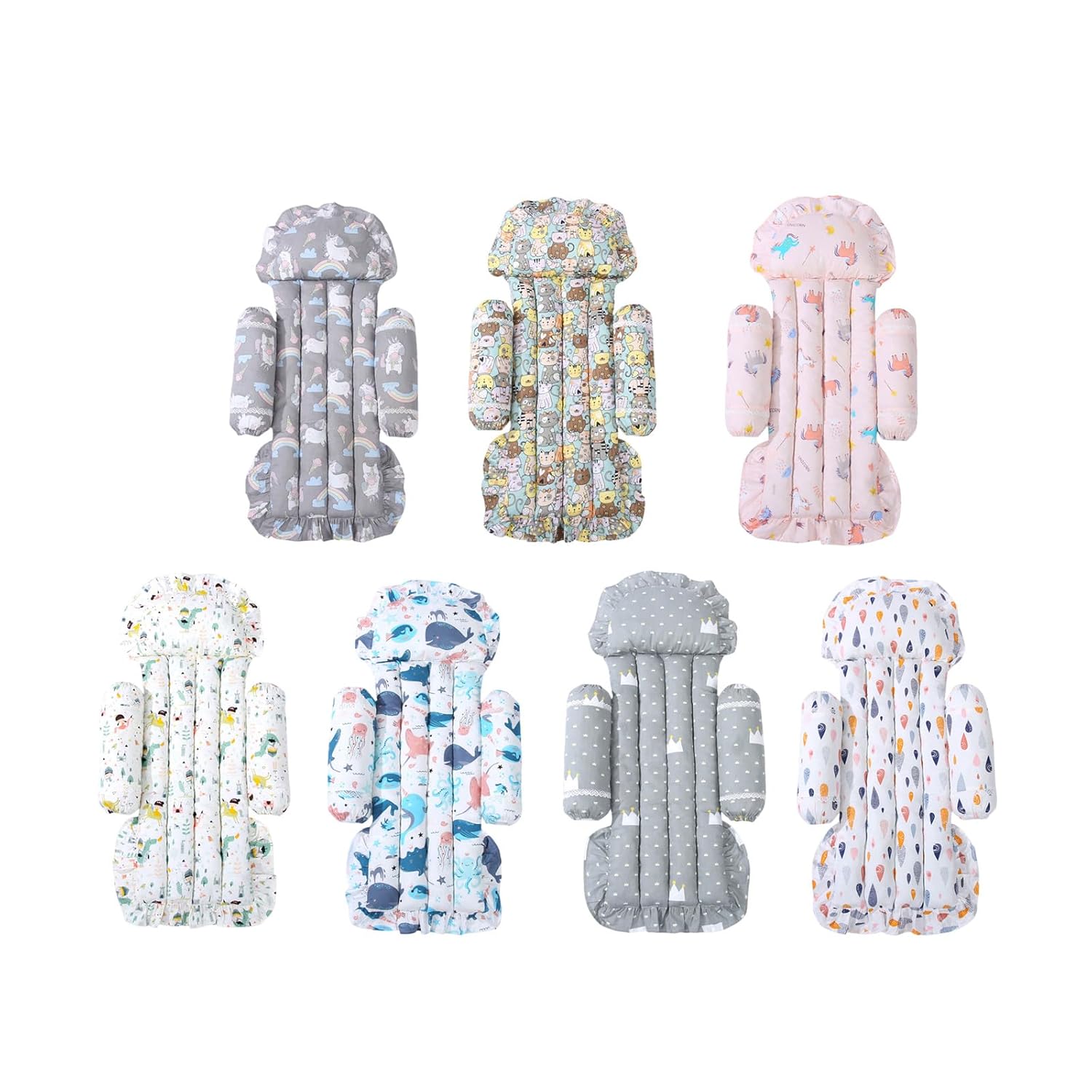 Baby Stroller Cushion Seat Pad with Pattern Soft Cushion Comfortable Seat Pad Breathable Baby Pram Pad