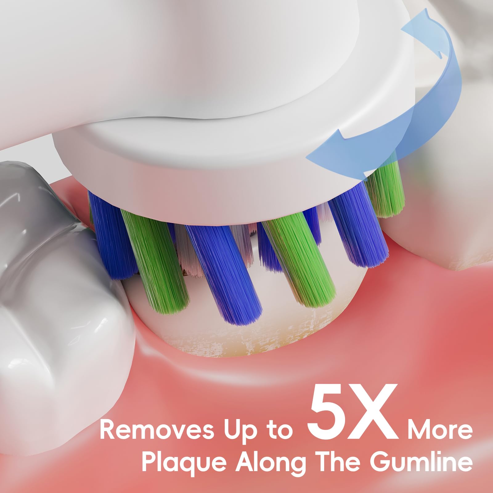 Cabezales de repuesto para cepillo de dientes compatibles con Oral B, paquete de 8 cabezales de cepillo de dientes eléctrico con cerdas medianas, ángulo de 16 grados para una limpieza profunda,