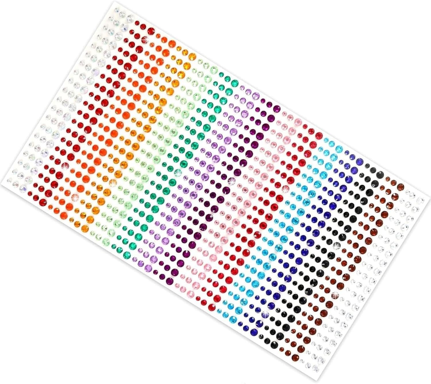 Crystal Rhinestone Stickers 900 Pieces Self Adhesive Jewel of Adhesive Gem Stickers for Nails Face Festivals Makeup DIY Craft Decorations, 3mm 4mm 5mm