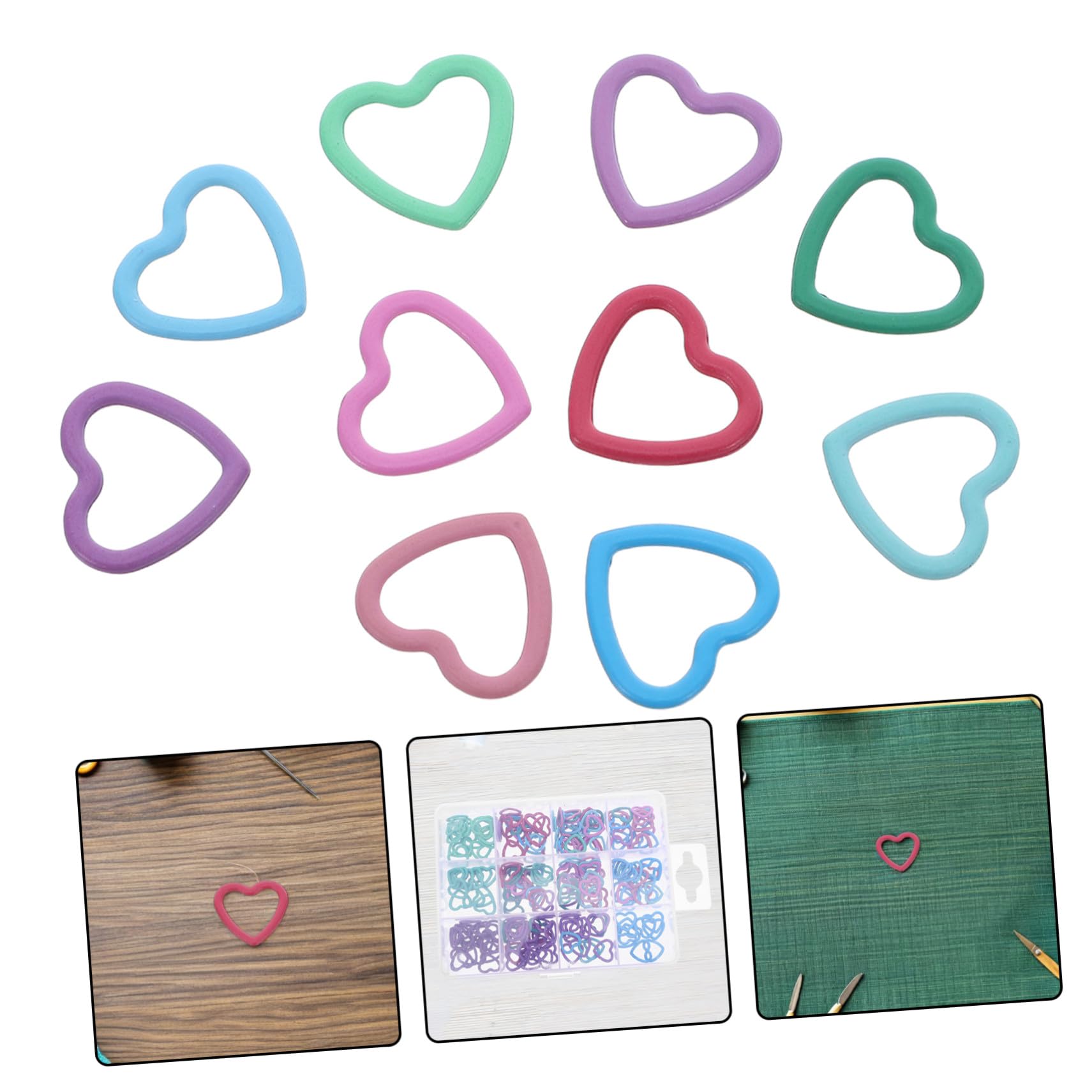 AUTSUPPL 240 Piezas Marcadores de Punto Corazón Metálicos Duraderos para Crochet y Tejer Clips Removibles Bloqueo Fácil para Proyectos DIY Manualidades