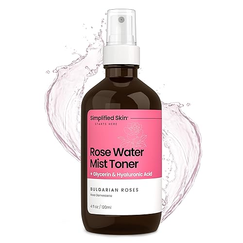 Spray de agua de rosas y glicerina, hidratante y refrescante para rostro y cabello, tónico facial con ácido hialurónico para calmar, suavizar,
