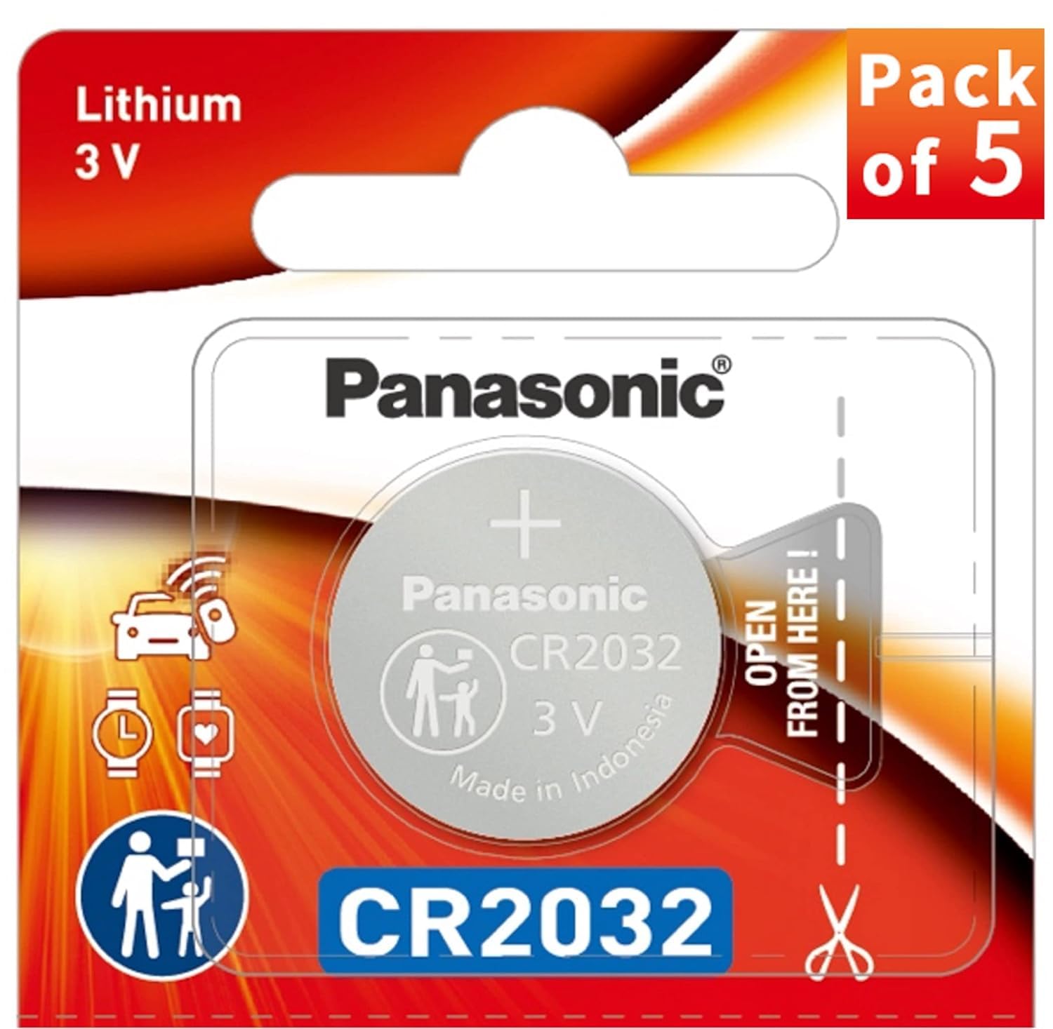Panasonic CR2032 Lithium Coin Battery 3V (Pack of 5) - Long-Lasting Power for Keyless Entry Fobs, Toys, and More with Japan Technology-picture-21
