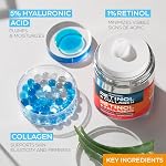 Crème de rétinol pour visage avec acide hyaluronique, Jour du collagène & Hydratant de nuit pour les femmes et les hommes, Crème de solution d'âge, 1.85 Oz