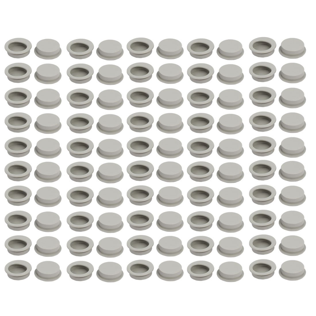 POTUBI Cabinet Cupboard Gate Door Plastic Flush Round Pull Knobs Gray 38mm Dia 100pcs