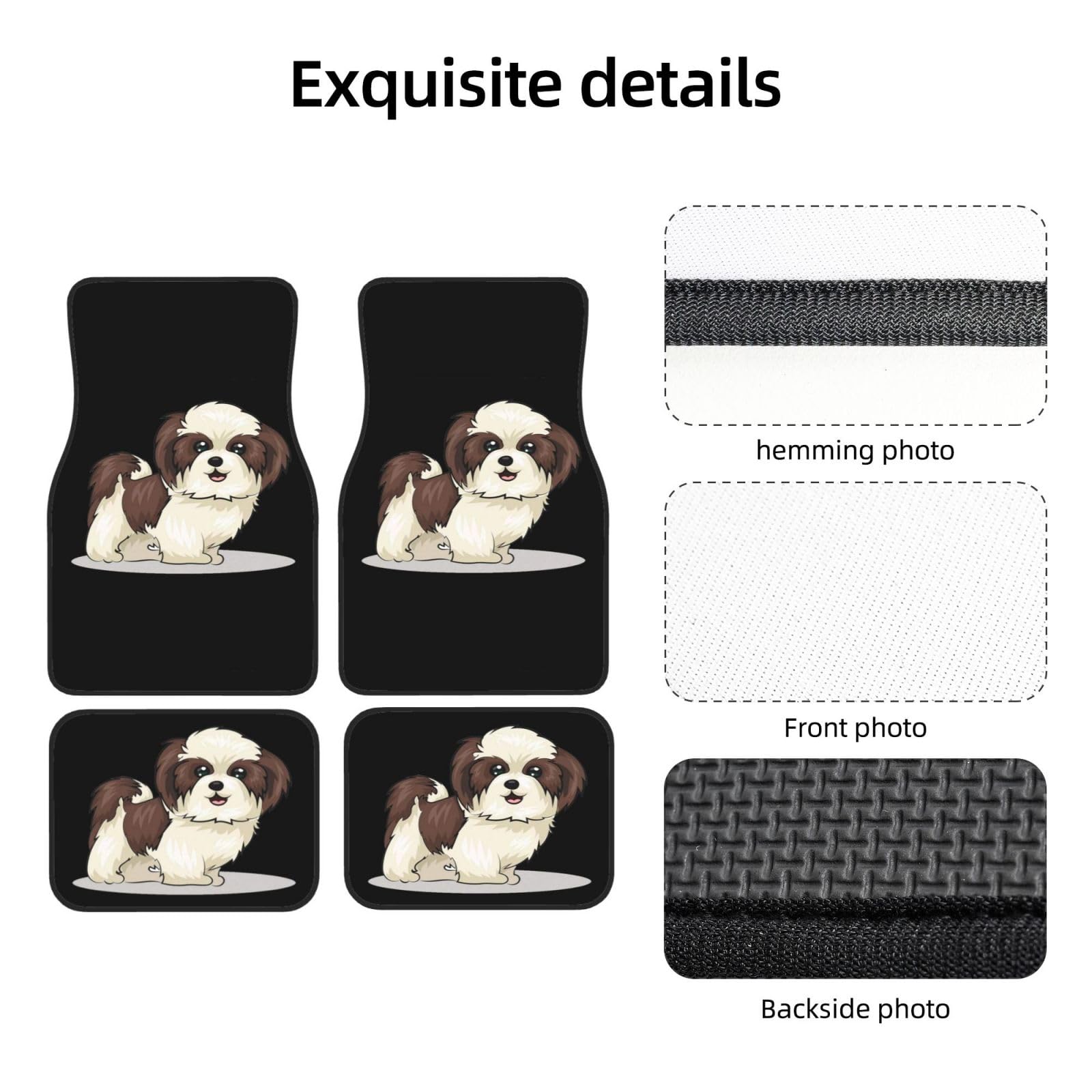 Shih Tzu Hund, 4er-Set Auto-Fußmatten, Neopren-Fußmatten für Fahrzeuge, rutschfeste Auto-Fußmatten, Autozubehör