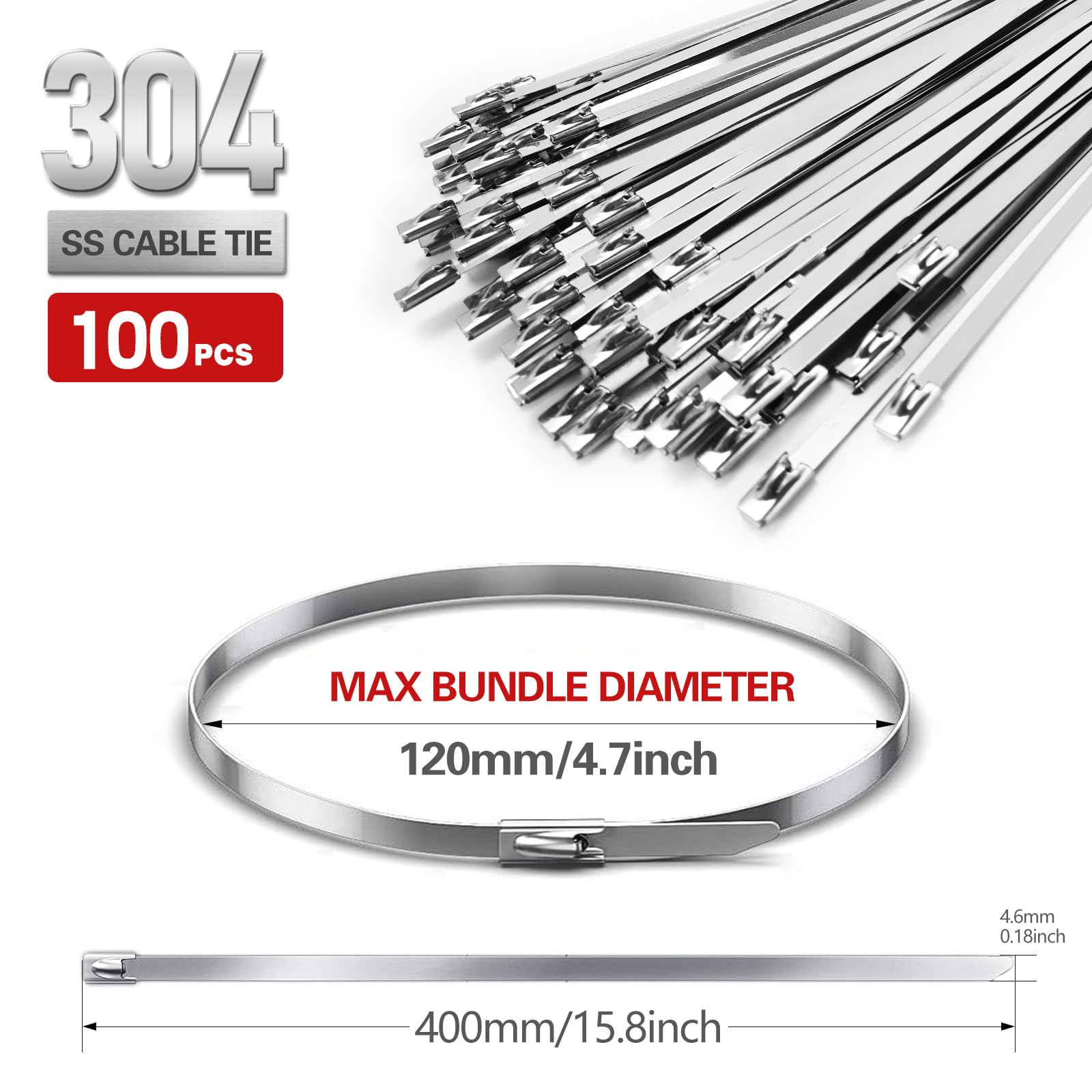 Amazon.com: DAFONSO Chain Link fence Ties 100pcs Multi-Purpose Self-Locking  Metal Zip Ties Stainless Steel Zip Ties 15.8inch, Suitable for Machinery,  Exhaust Wrap, Farms, Pipes, Roofs, Cables, and Outdoor Fence