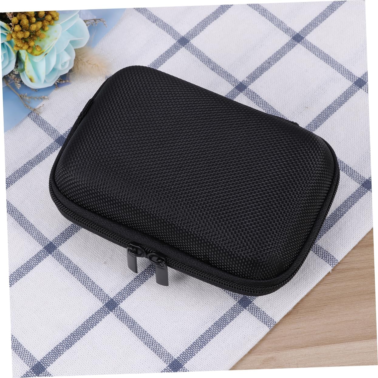 Dark Textile Electronics Organizer Storage Bag for Data Cables and Chargers image 4