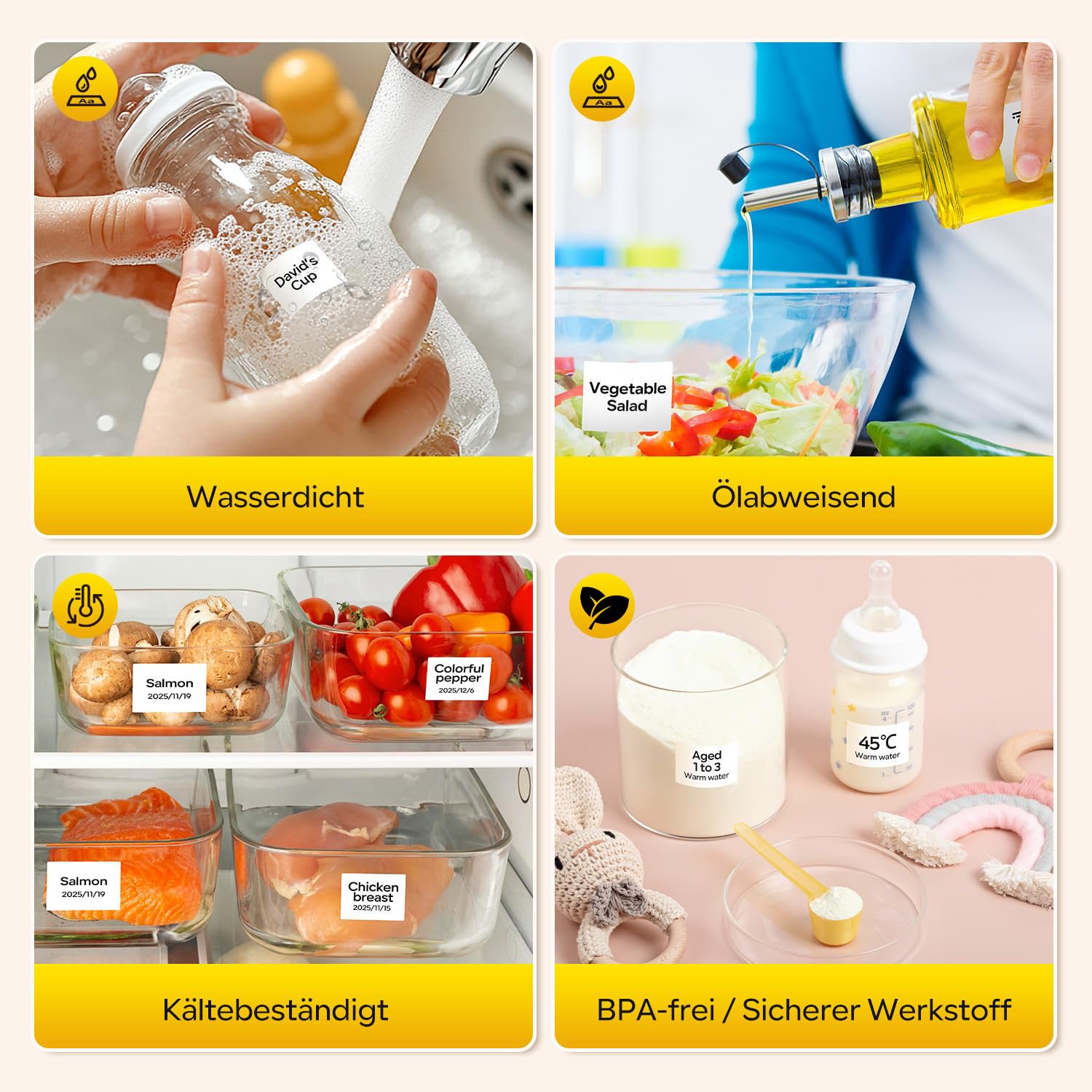 Memoking Bluetooth Etikettendrucker Selbstklebend, Tragbarer Etikettendrucker mit 2000 Symbolen und 300 Vorlagen, Barcode Etikettendrucker für Einzelhandel, kleine Unternehmen, Büro und Zuhause