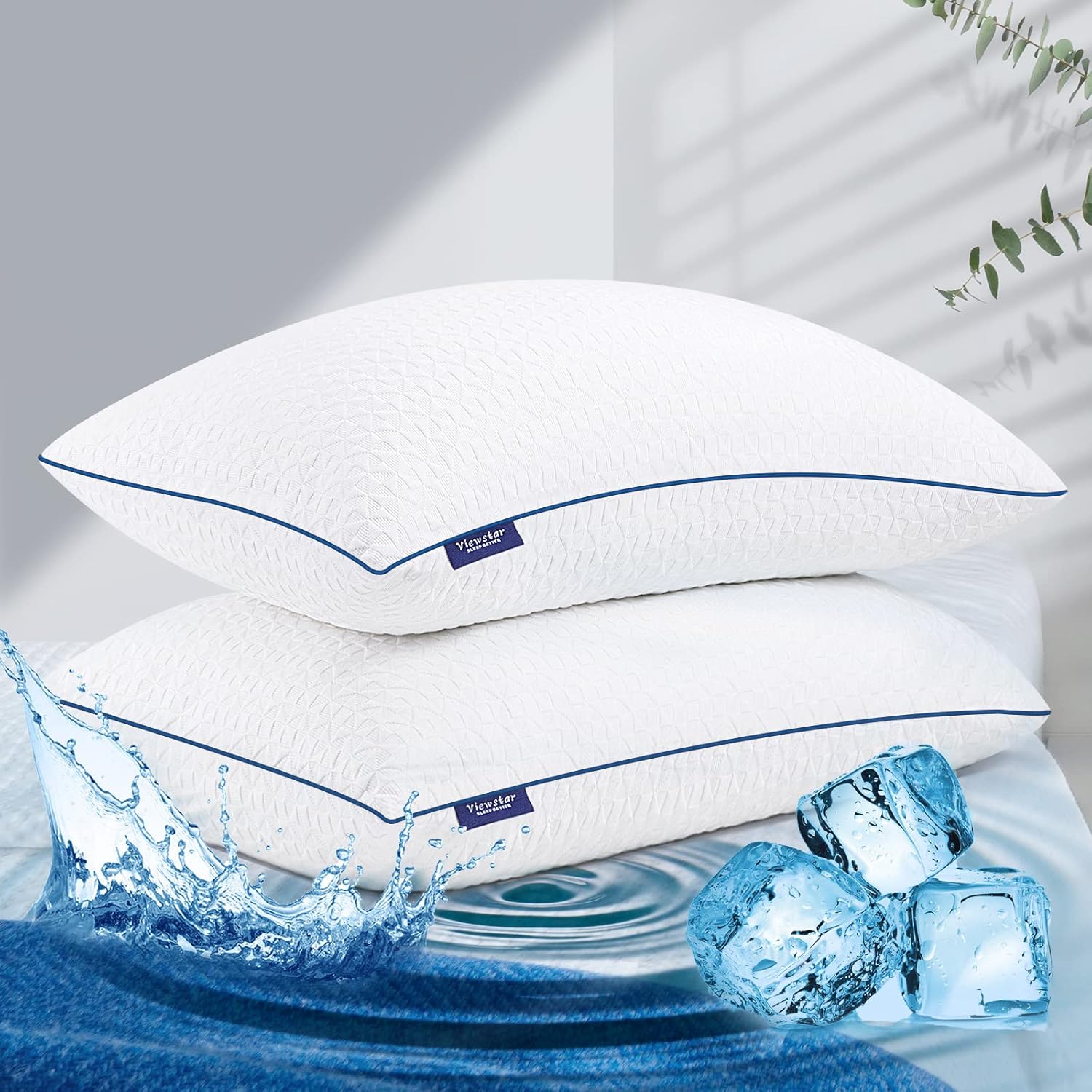 viewstar Shredded Memory Foam Pillows Queen Size 2 Pack