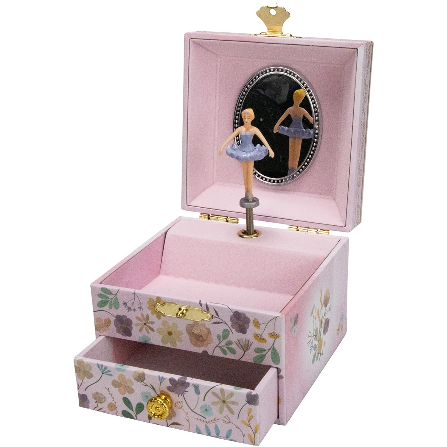 GICO Caja de joyería Ballerina con cajón para niñas, caja de música con música, figura giratoria y espejo, regalo de cumpleaños para niñas, caja de joyas para niños - 92071