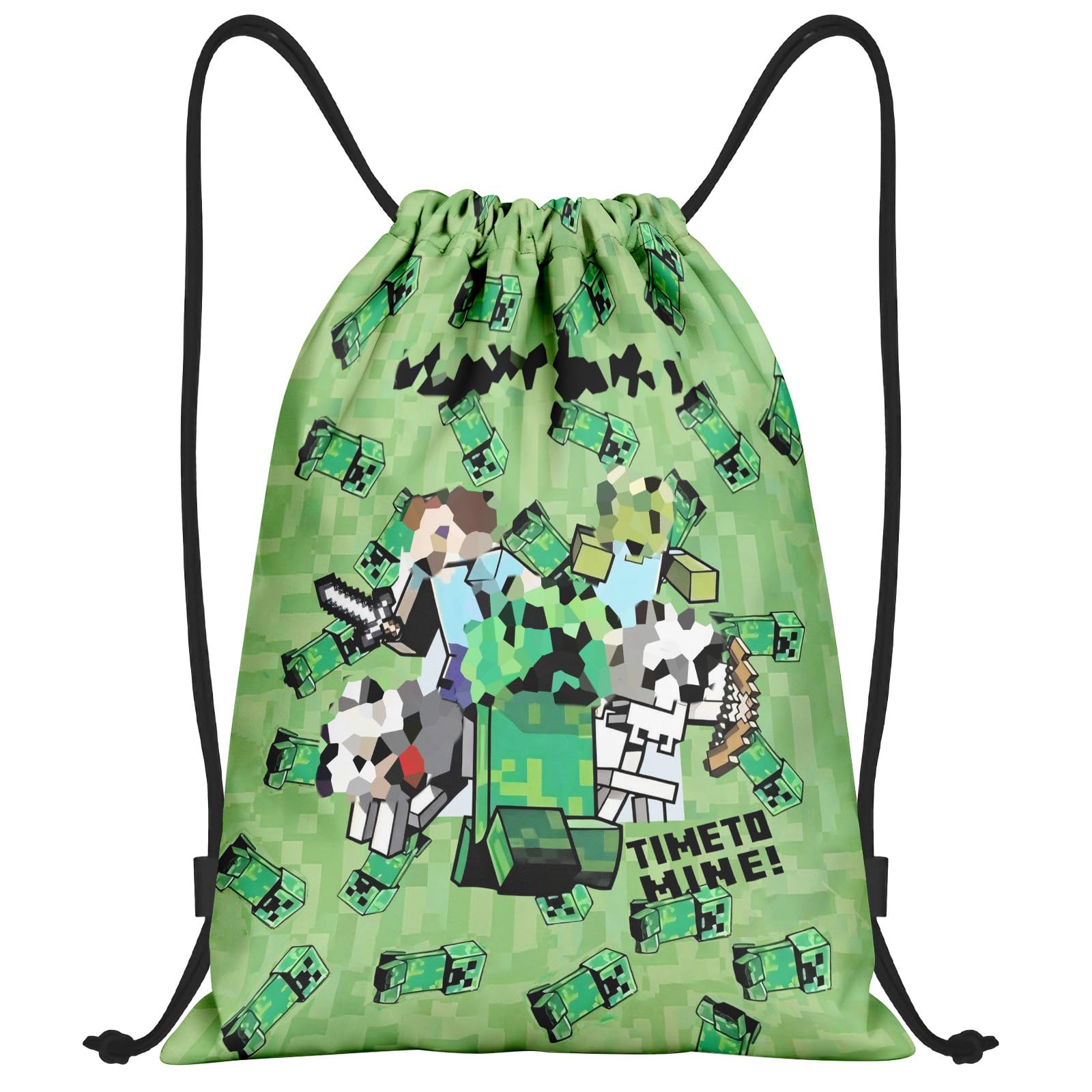 KierscDE Minneccraaft Swim Bag, Minneccraaft Drawstring Gym Bag