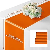 Vista 63 de Manyshofu 12Pcs Satin Orange Table Runner - 12 x 72 Inch Long Size, Party Table Runner Decor Bright & Smooth Wedding Decorations Table Runners for