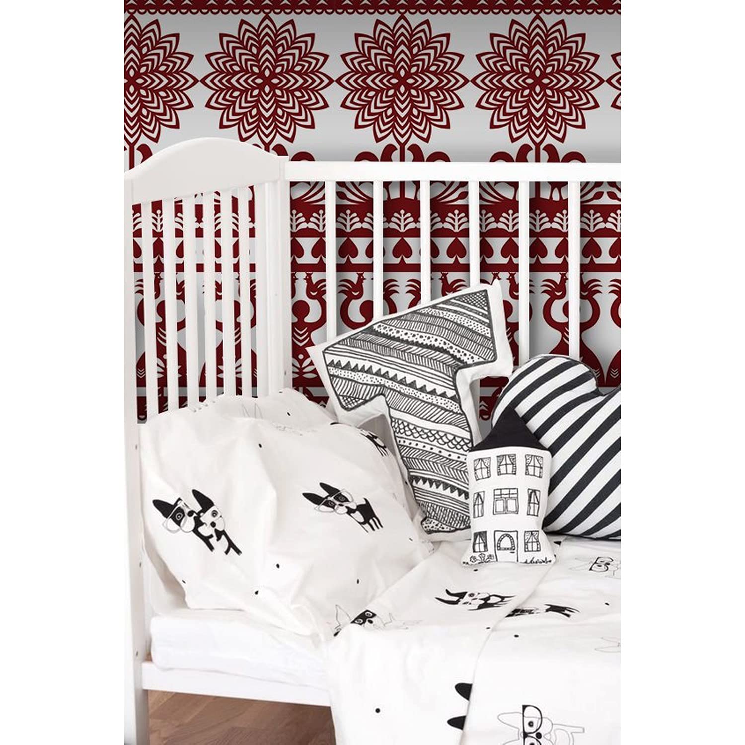 Papier peint latex anti-imperfection 152x104 rouge rénovation mur et meuble