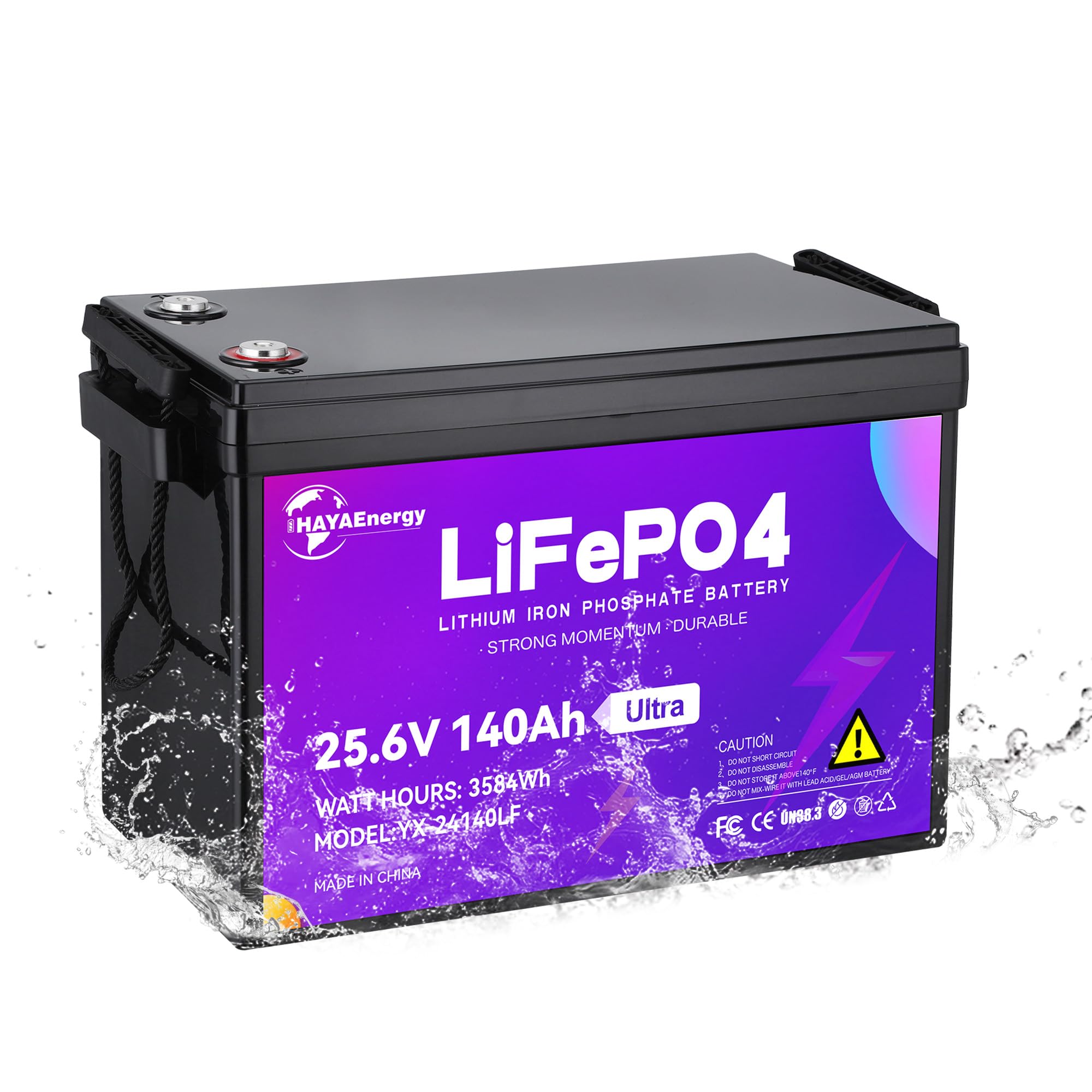 24V 140AH Ultra Lithium LiFePO4 B attery with Built-in 100A BMS Board