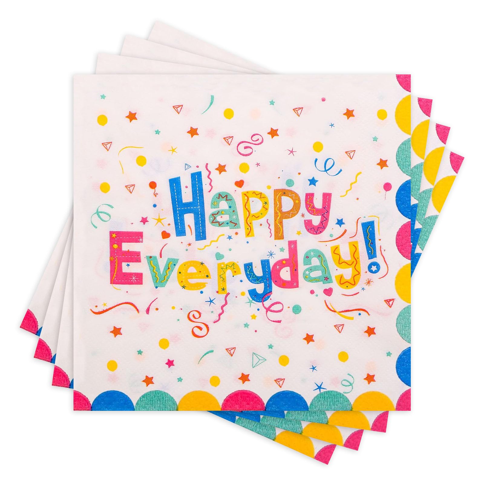 Happy Birthday Napkins- Serviettes,Disposable Party Napkins Set for Table Decorations Cocktail Supplies(2 Layers-33x33cm) (Happy Everyday)