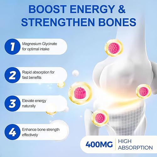 Miniatura 5 de Gomitas de glicinato de magnesio 400 mg, para mujeres y hombres, apoyo corporal y relajación, 60 gomitas
