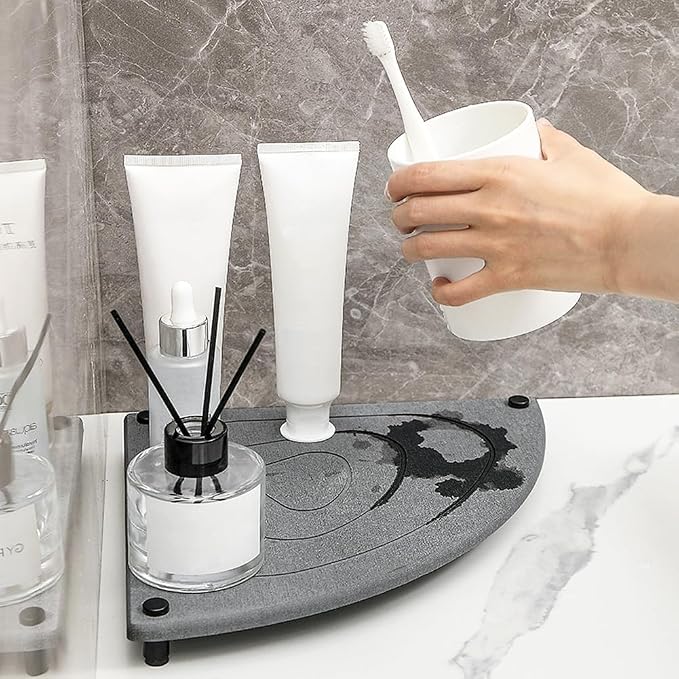 Bandeja seca de piedra para lavabo y organizador de fregadero miniatura 5